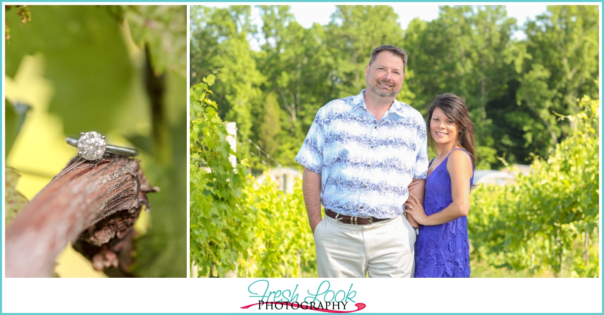 engaged at a winery