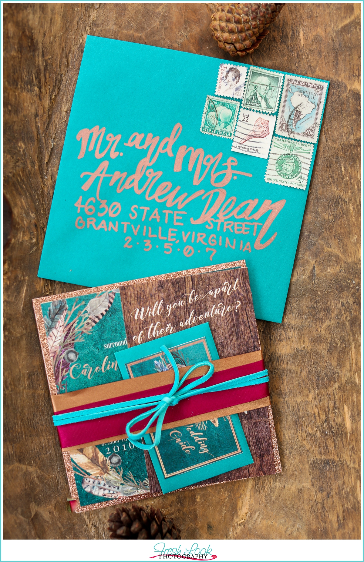 teal stationery suite