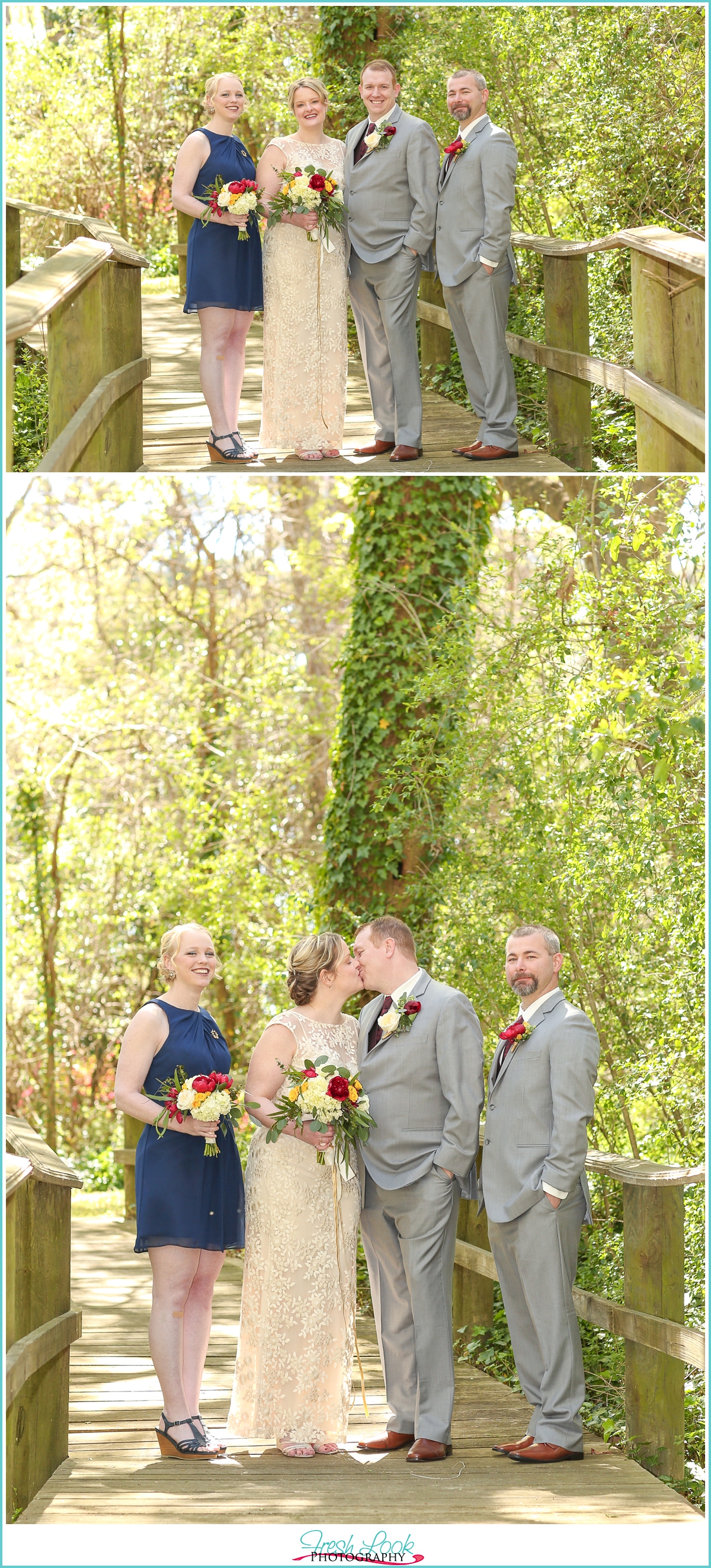 woodsy bridal party photo