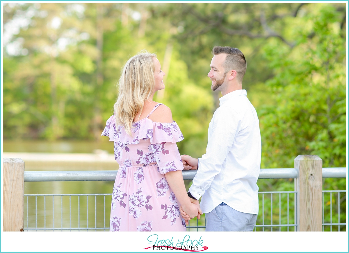 romantic sunset engagement shoot