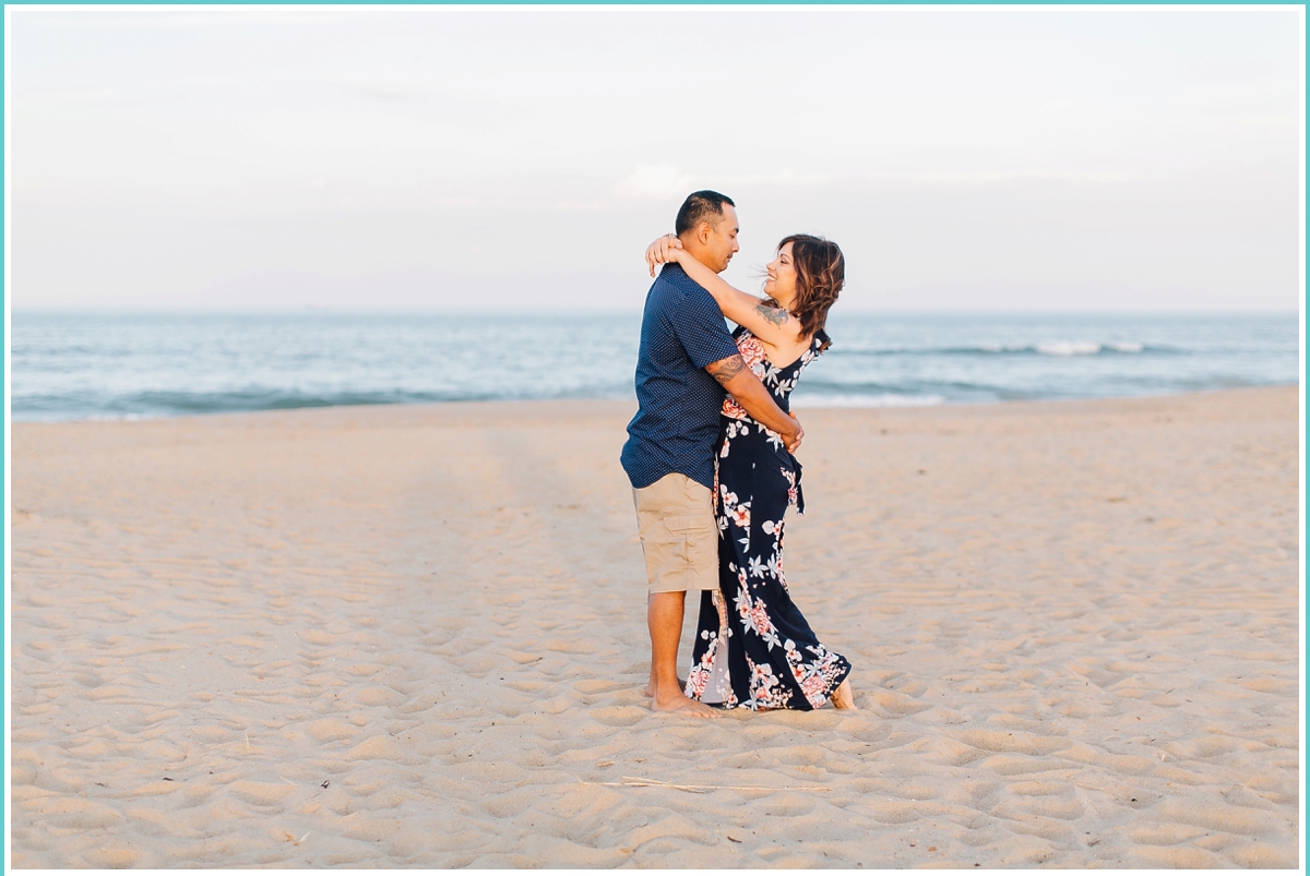 romantic beach engagement shoot