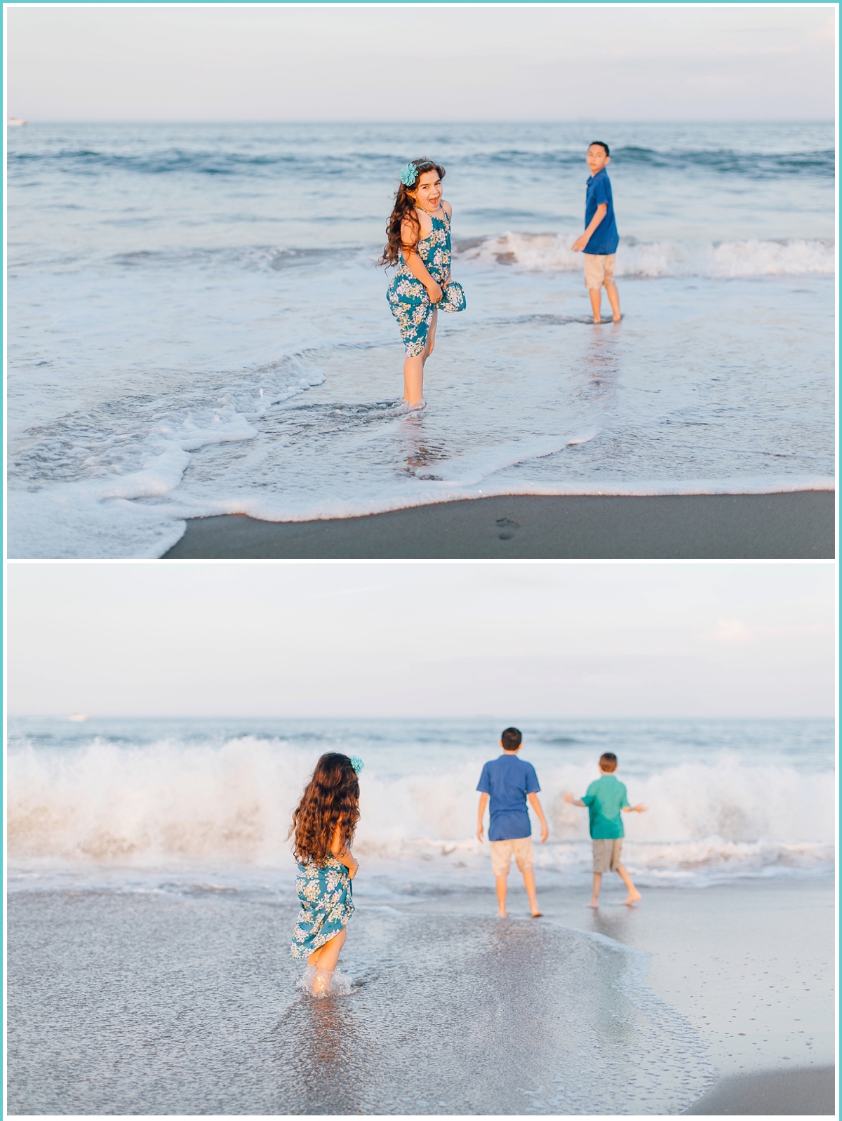 playing in the ocean