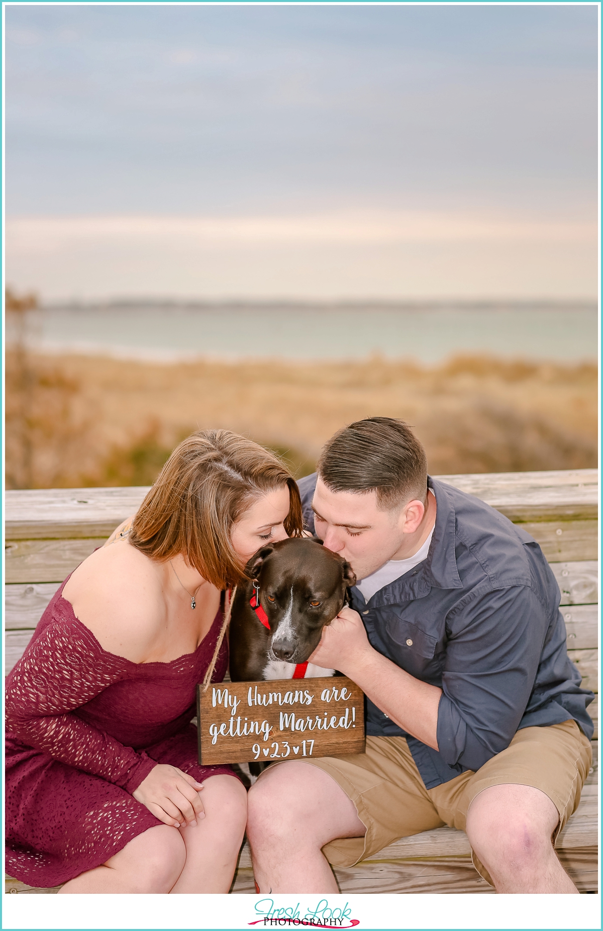 engagement announcement with dog