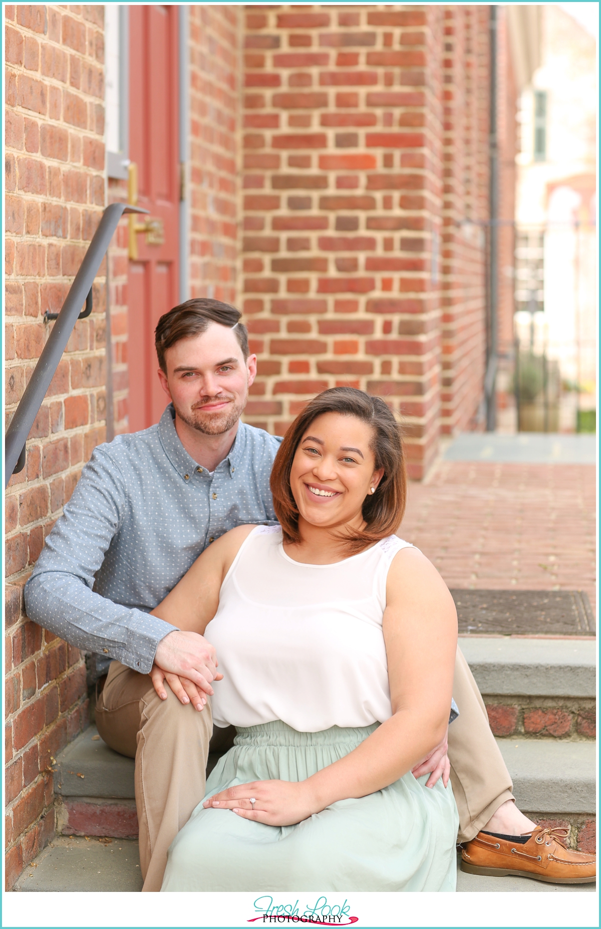 romantic colonial engagement session