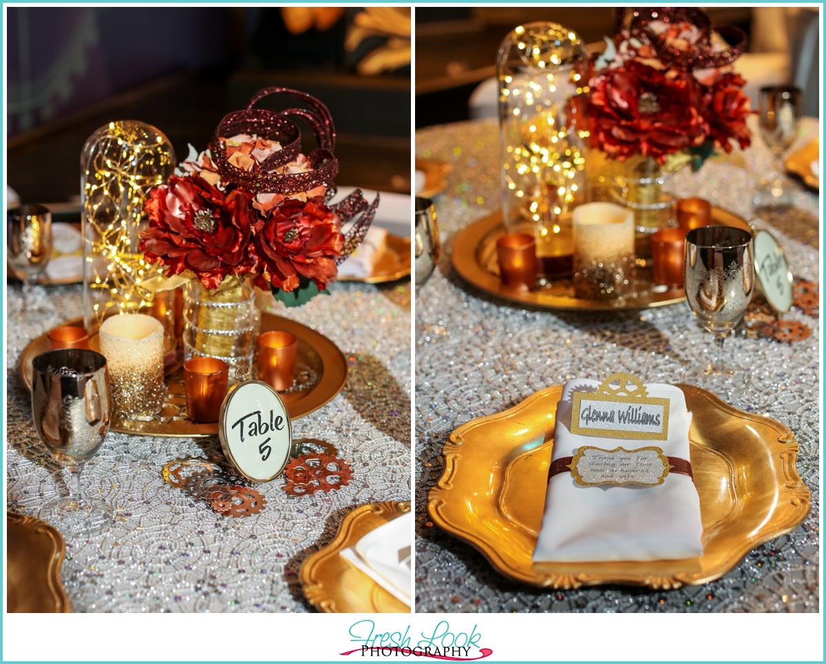 steampunk reception table