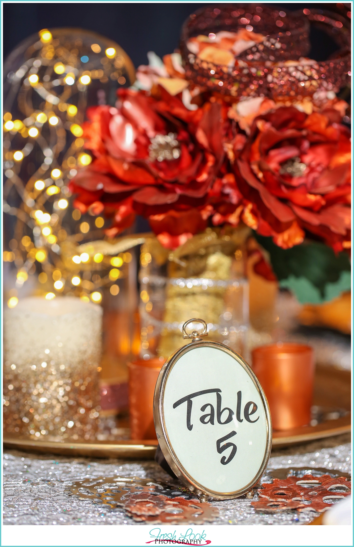 steampunk reception centerpiece