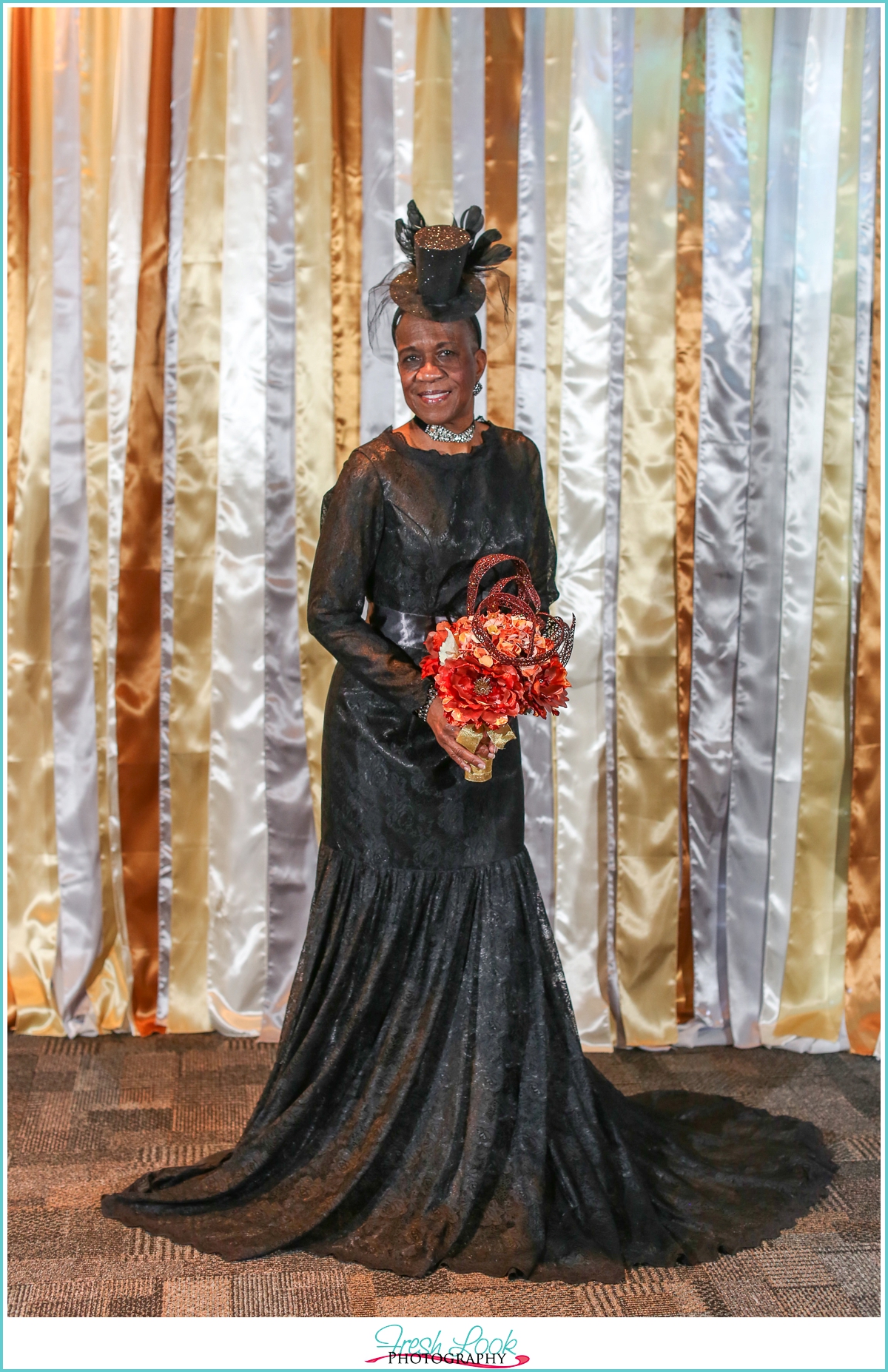 unique bride wearing black dress