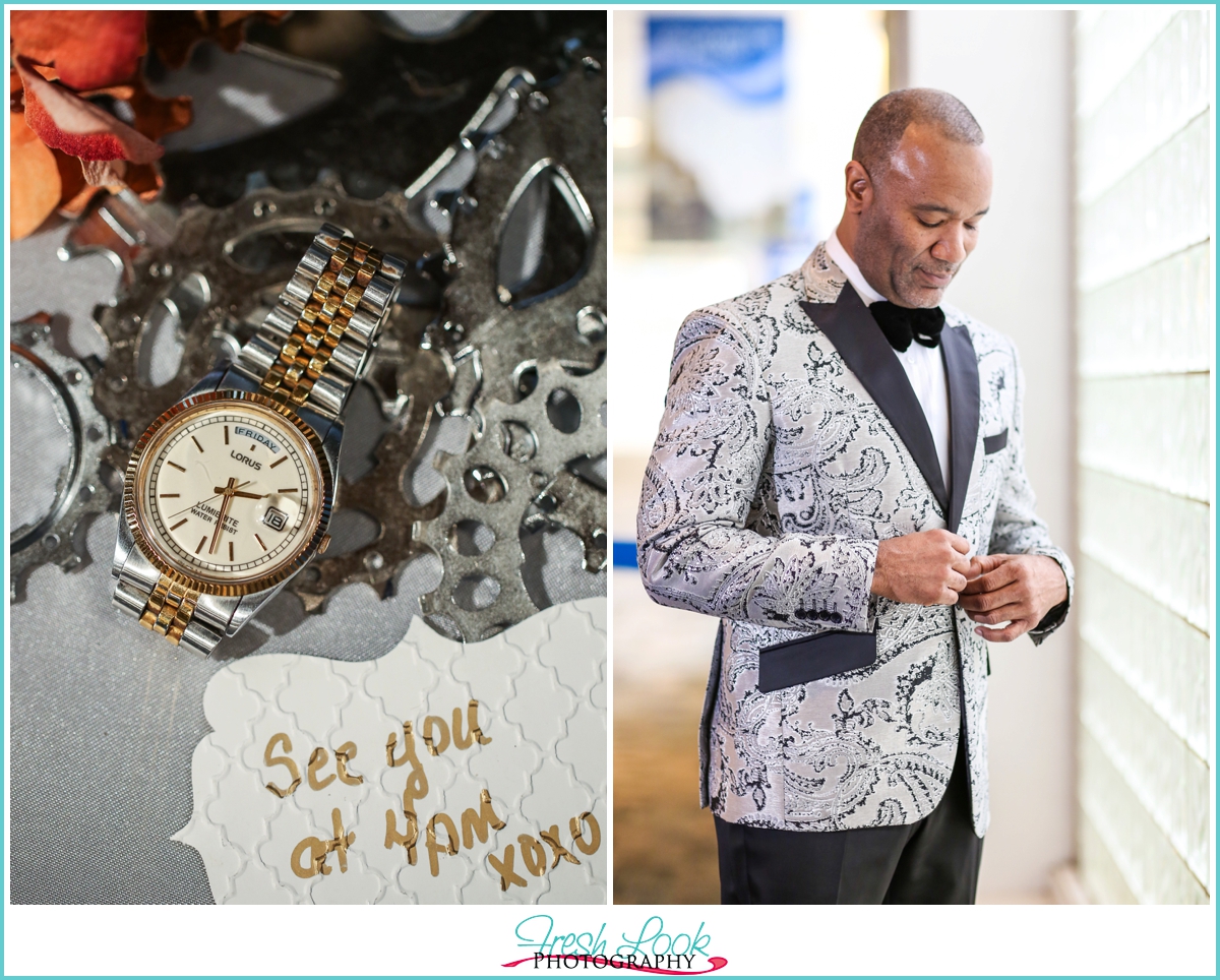 dapper groom getting ready for the wedding