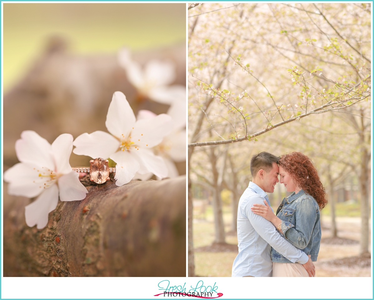 romantic spring engagement shoot