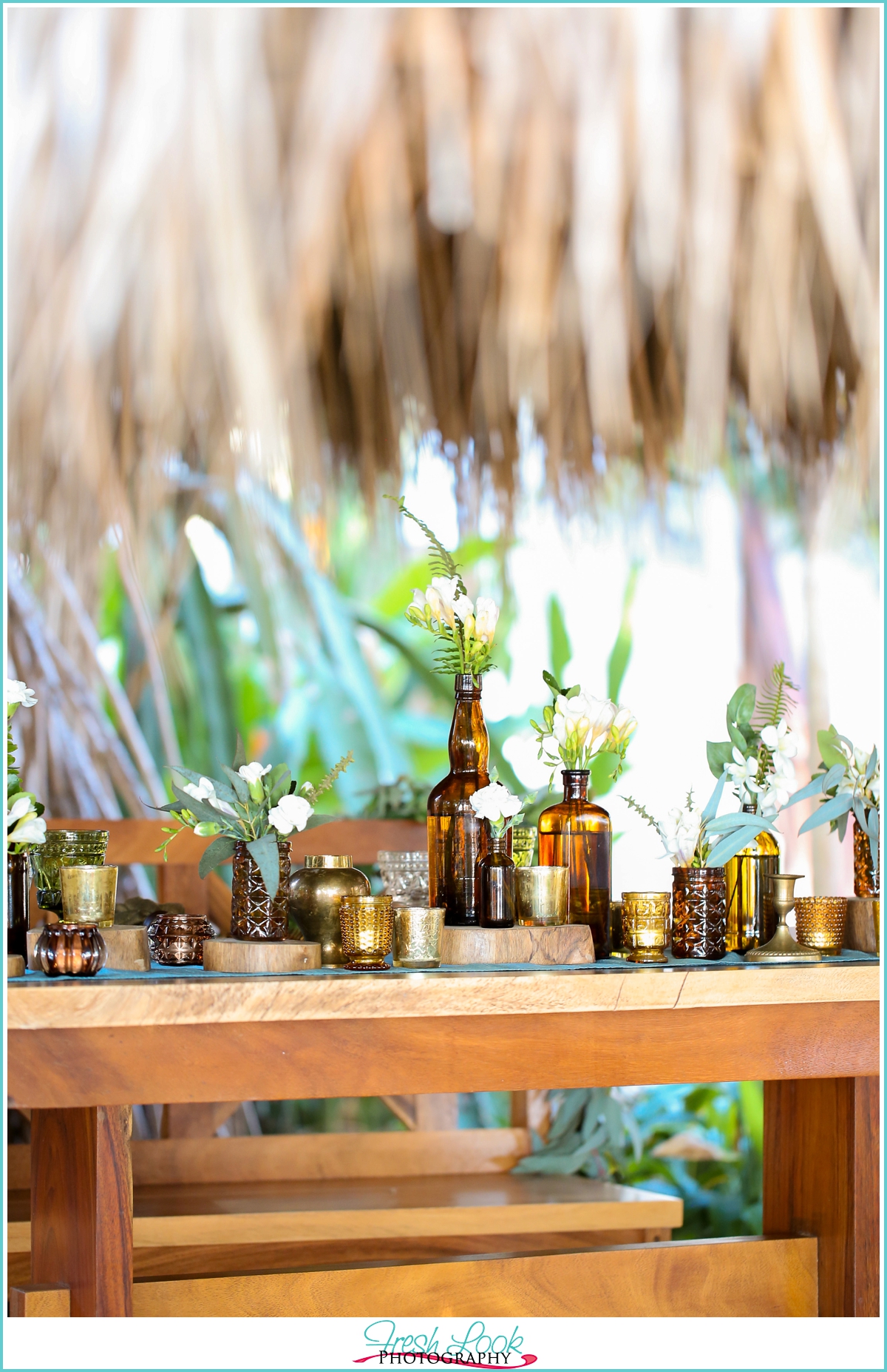 tropical wedding reception decor