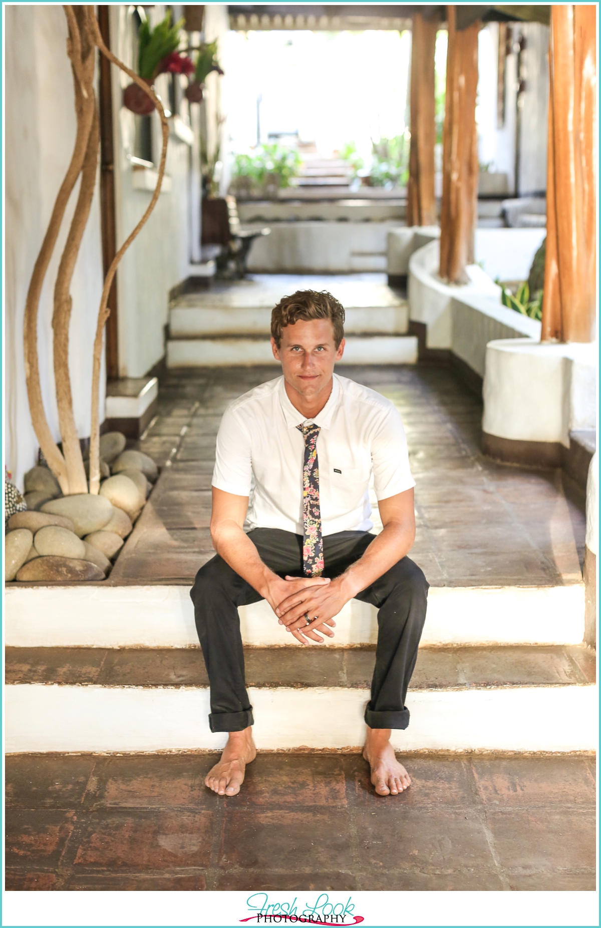 handsome tropical groom