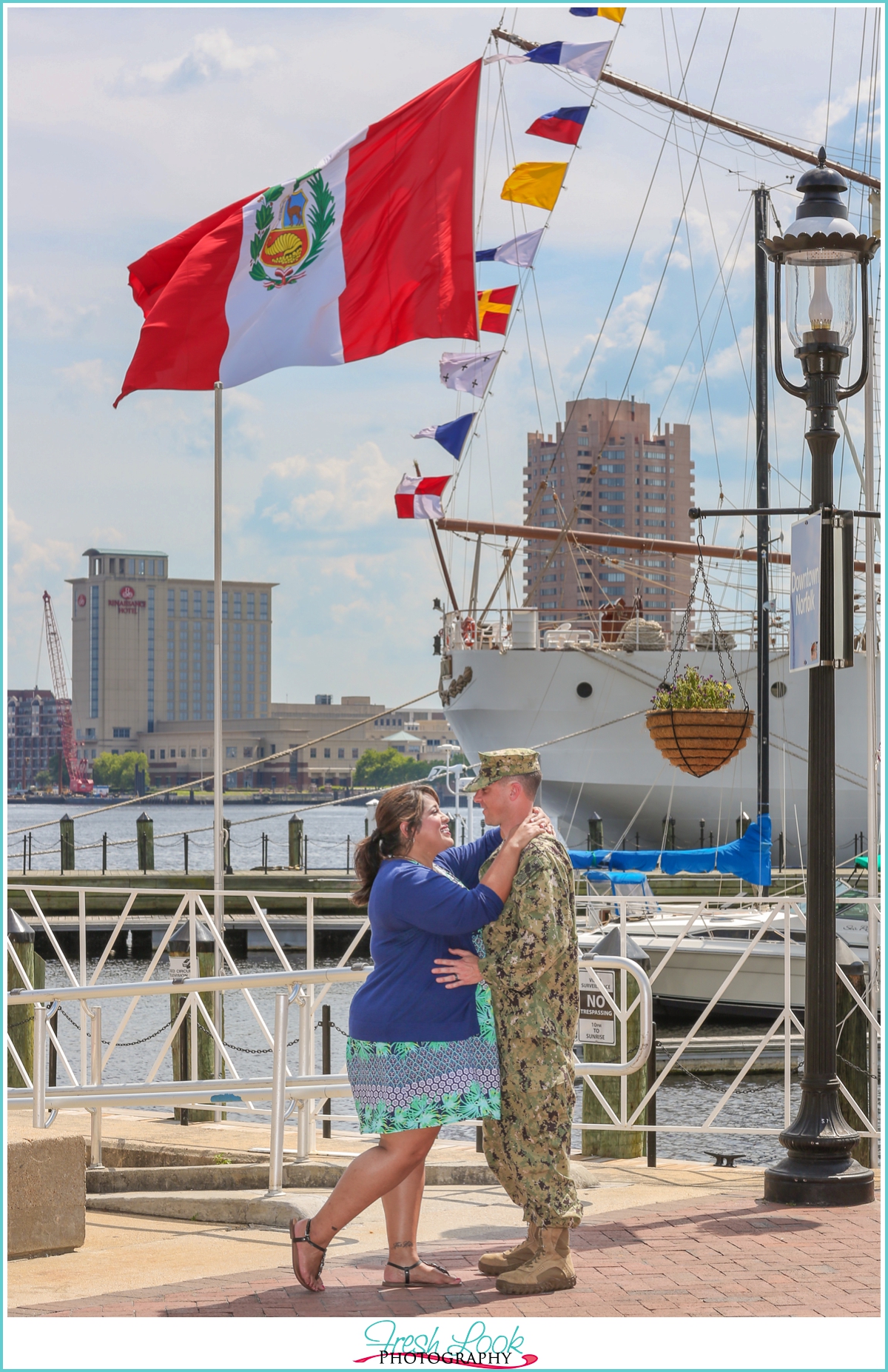 romantic harbor couples photo shoot