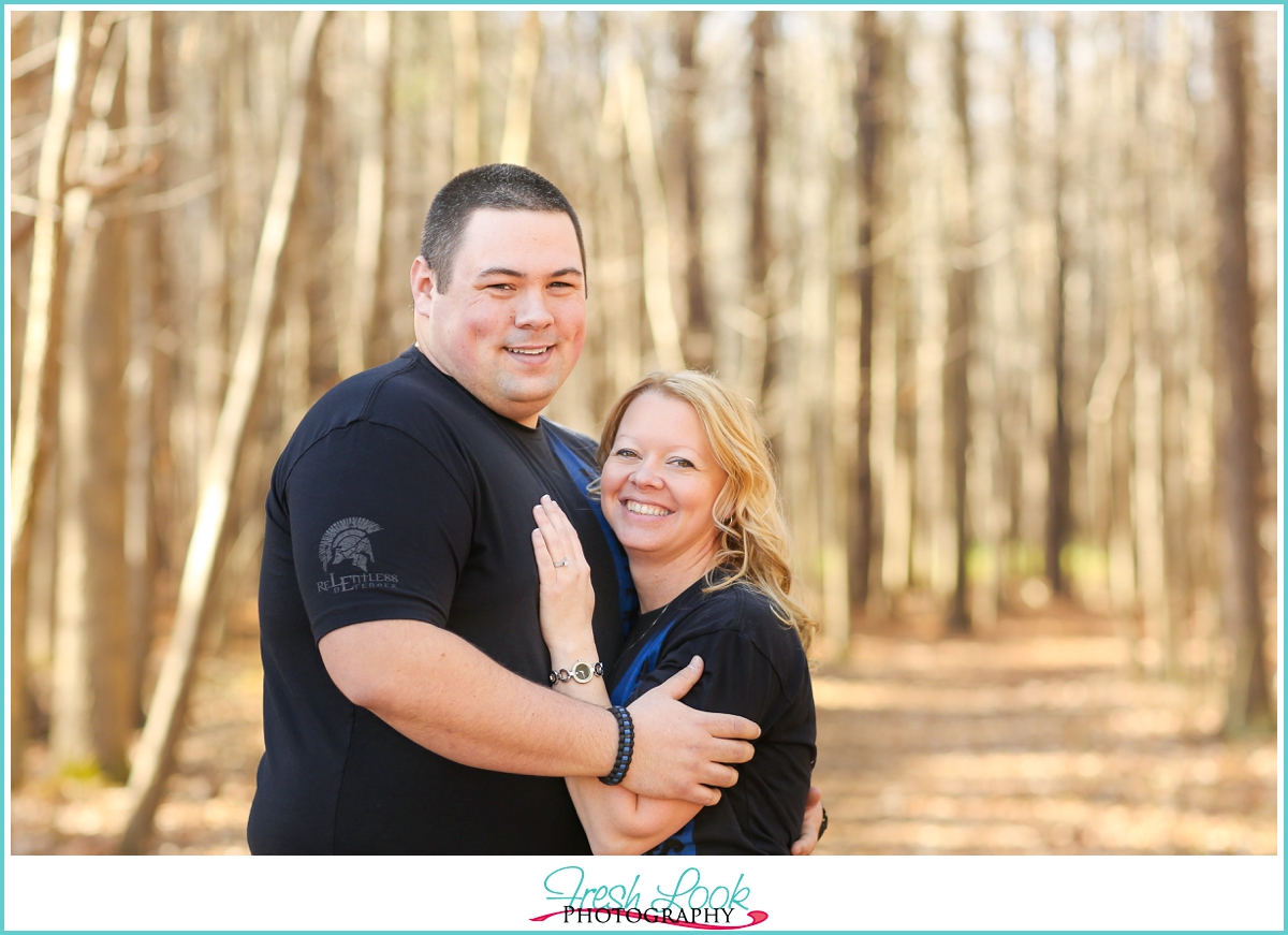 thin blue line engagement session