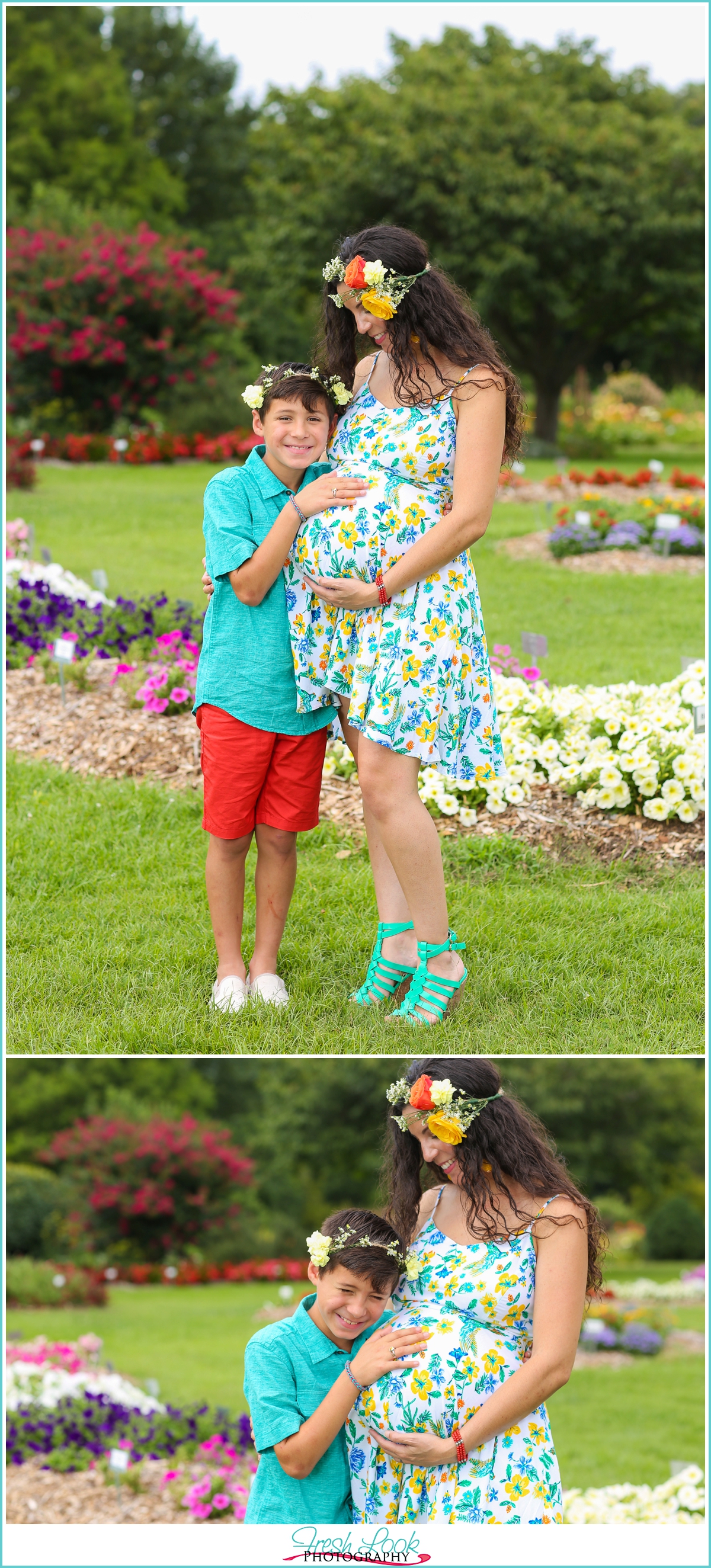 mother and son maternity photos