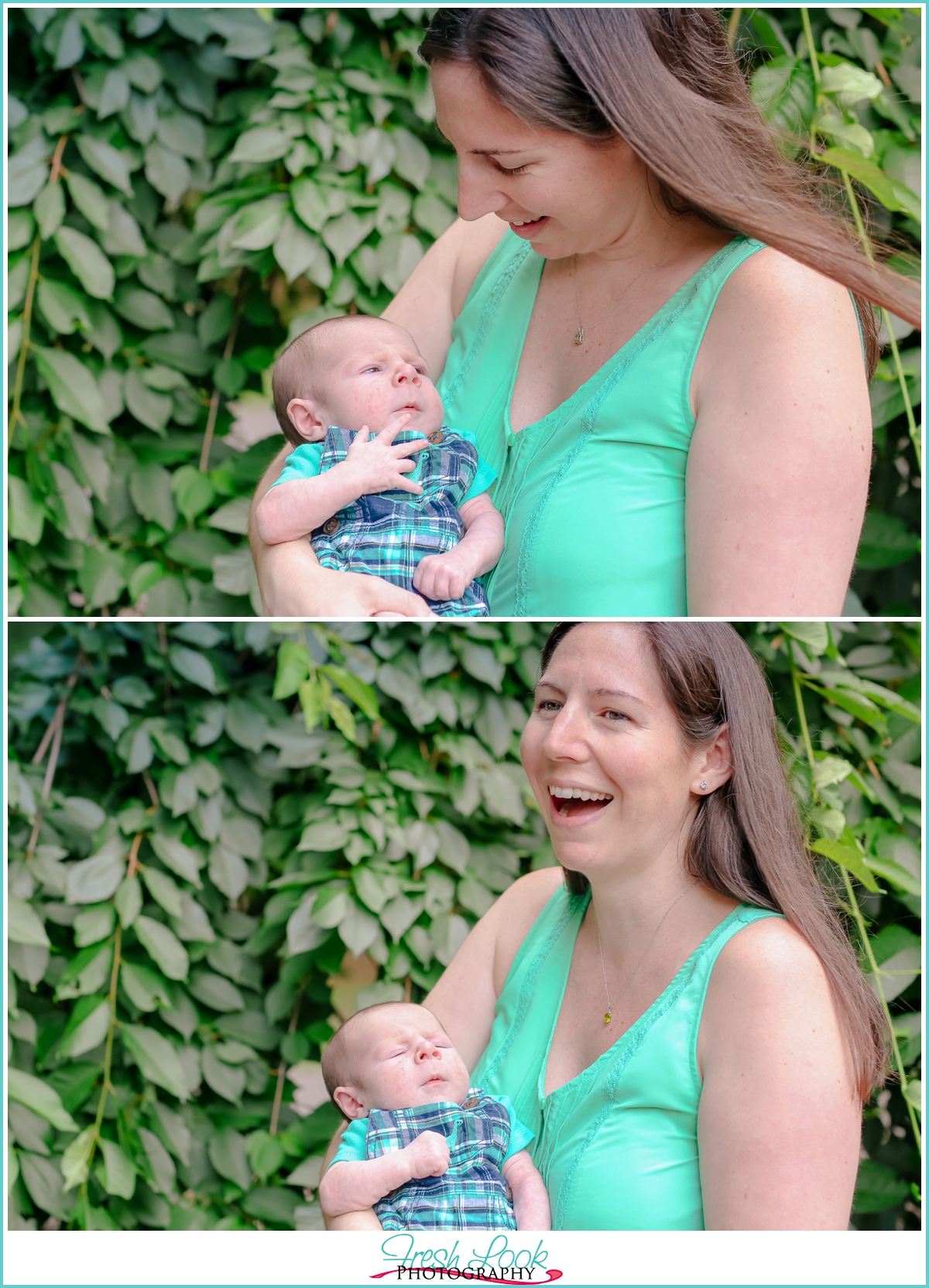 mother laughing at her son