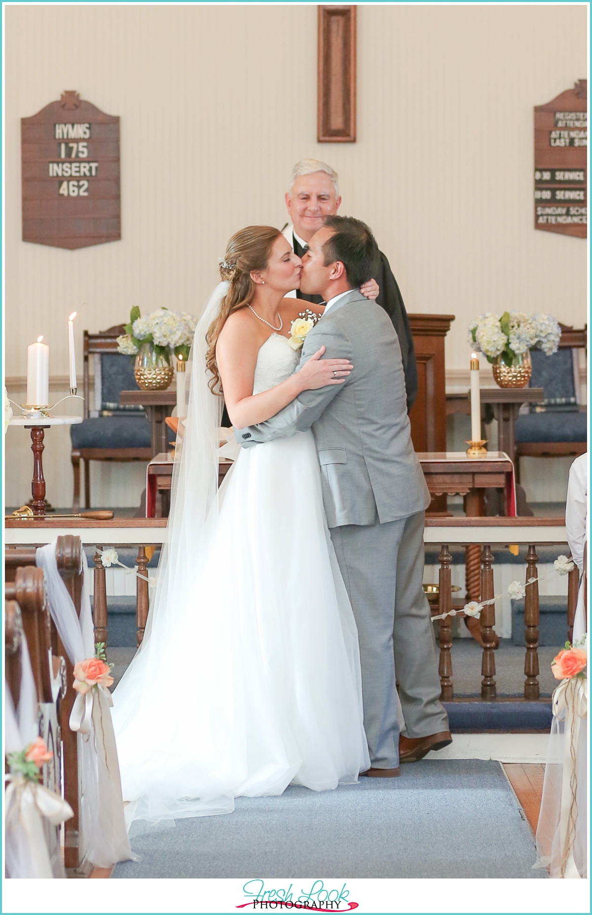 wedding ceremony kiss