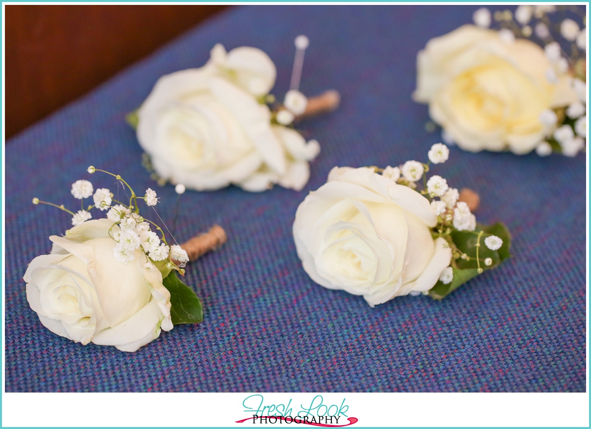 rose wedding boutonnieres