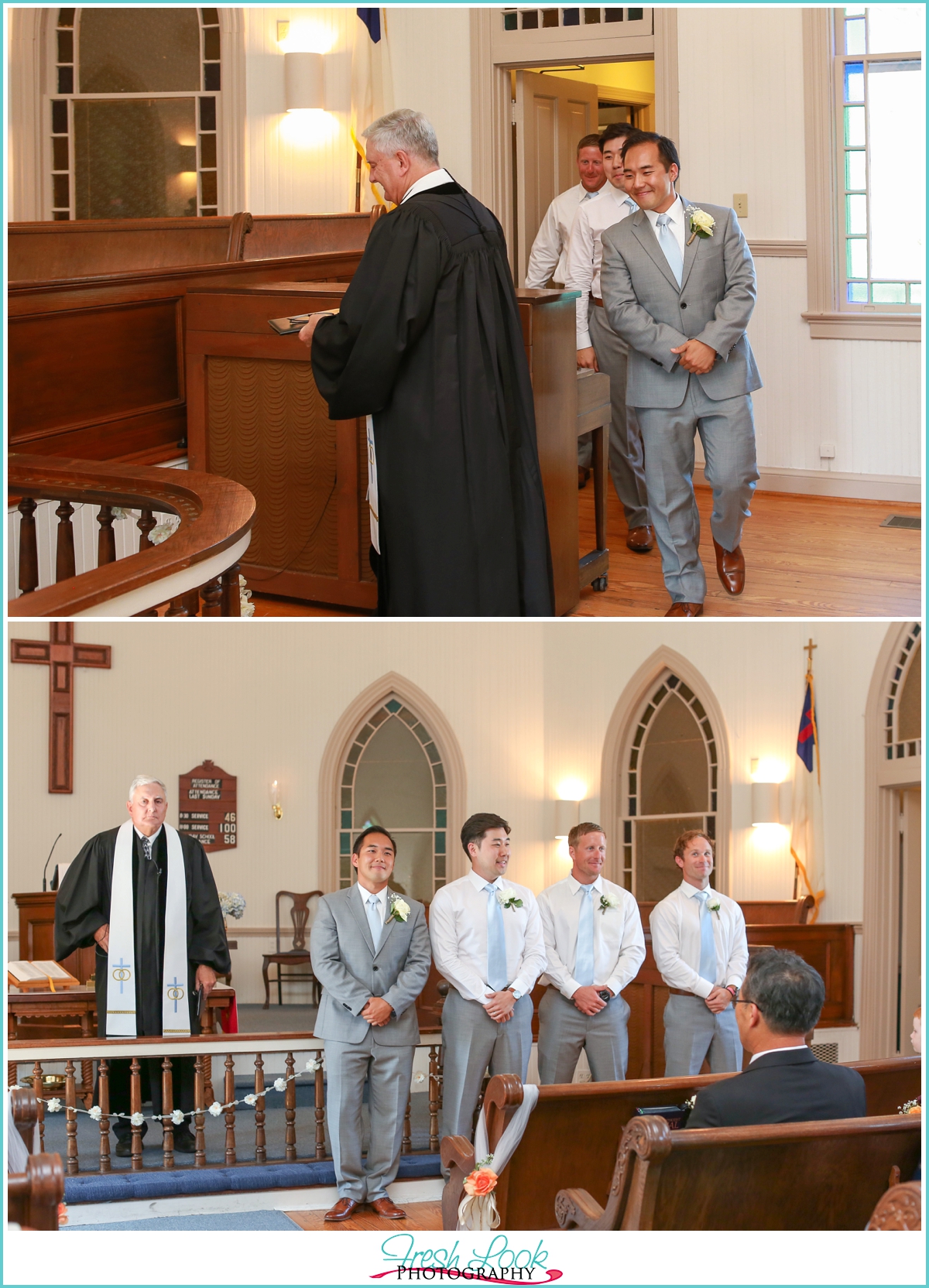 groom at church wedding