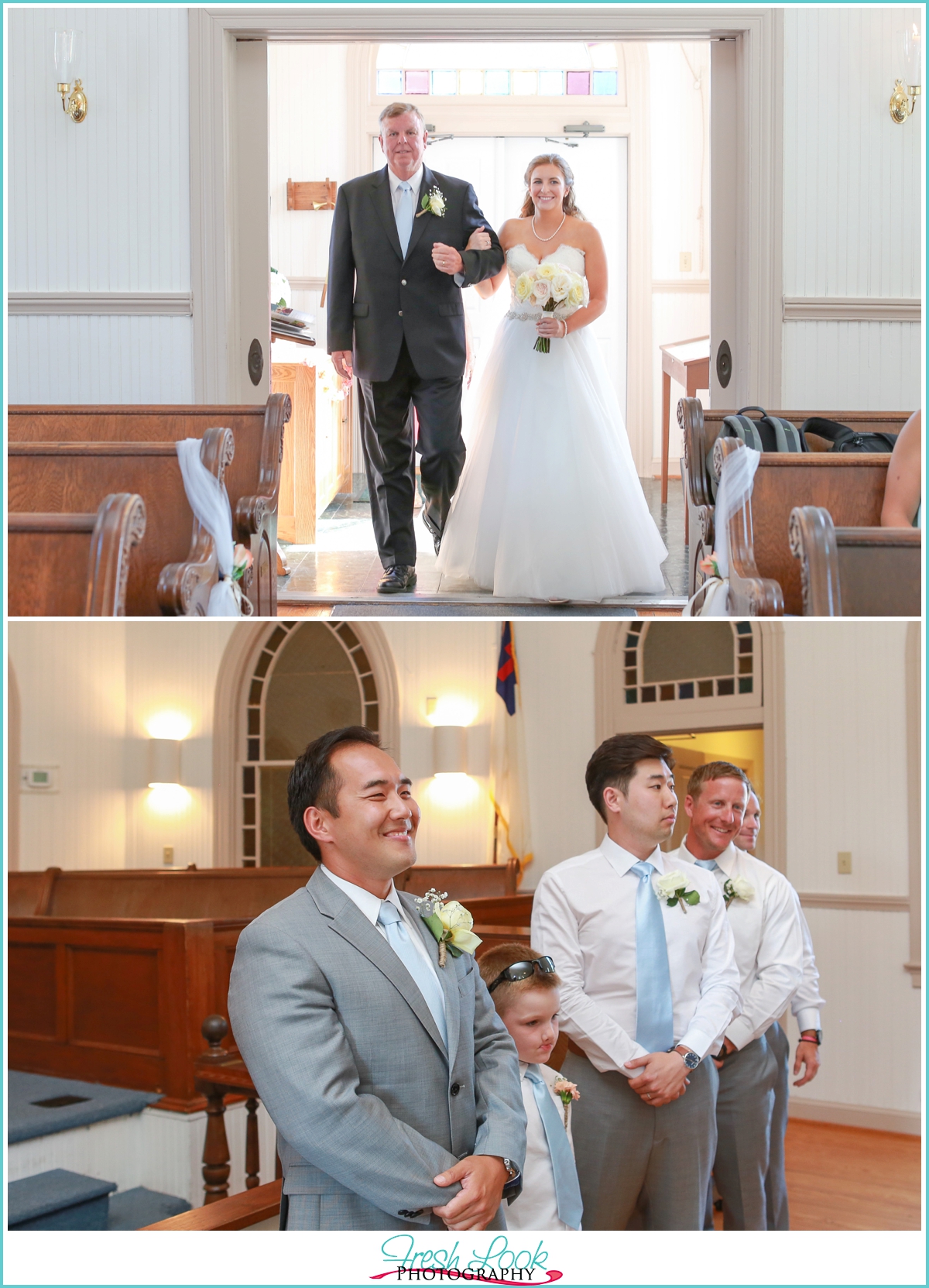 groom seeing bride for the first time