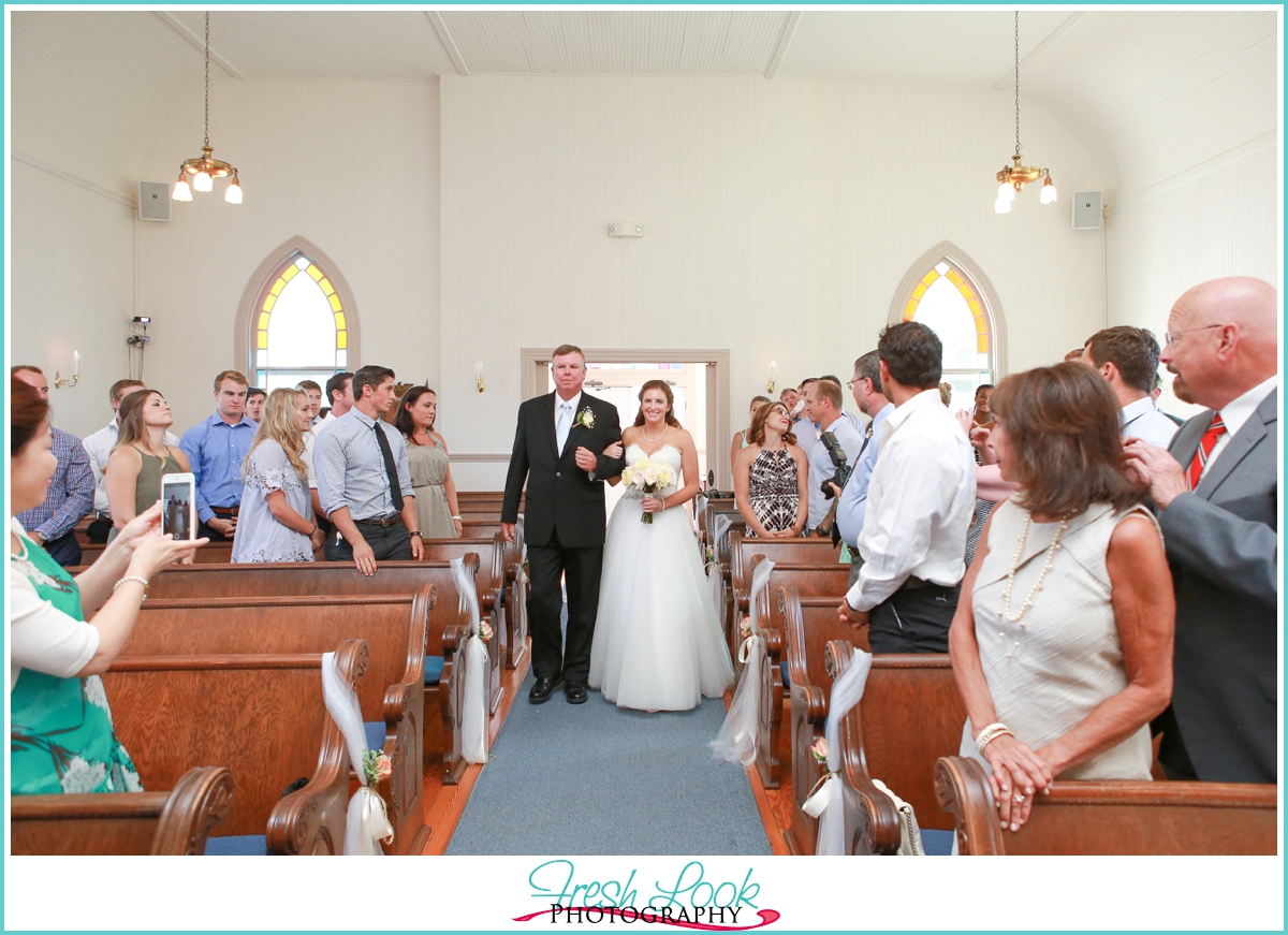 bride walking down the aisle