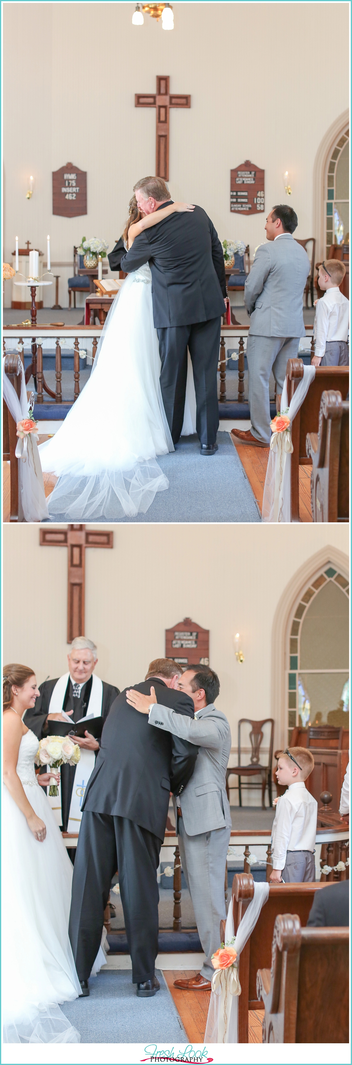 bride hugging her dad