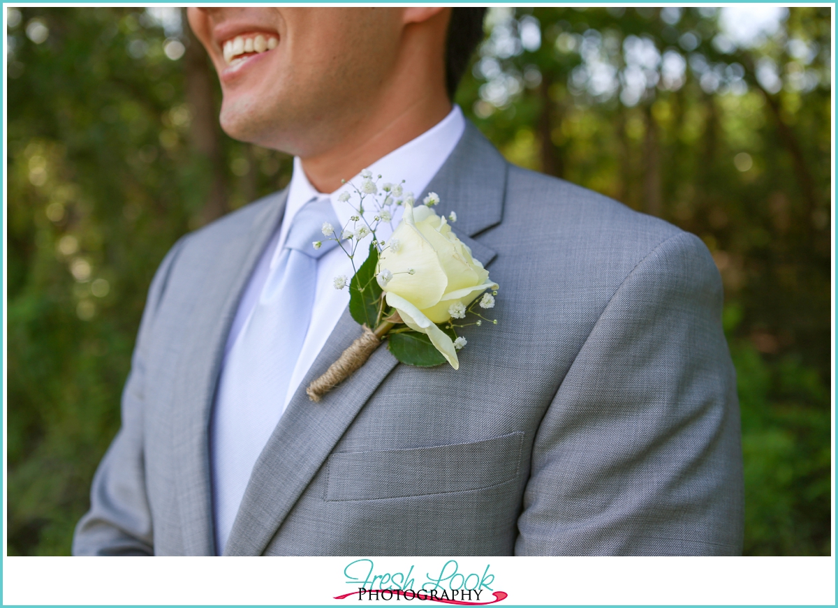 handsome groom country boutonniere 