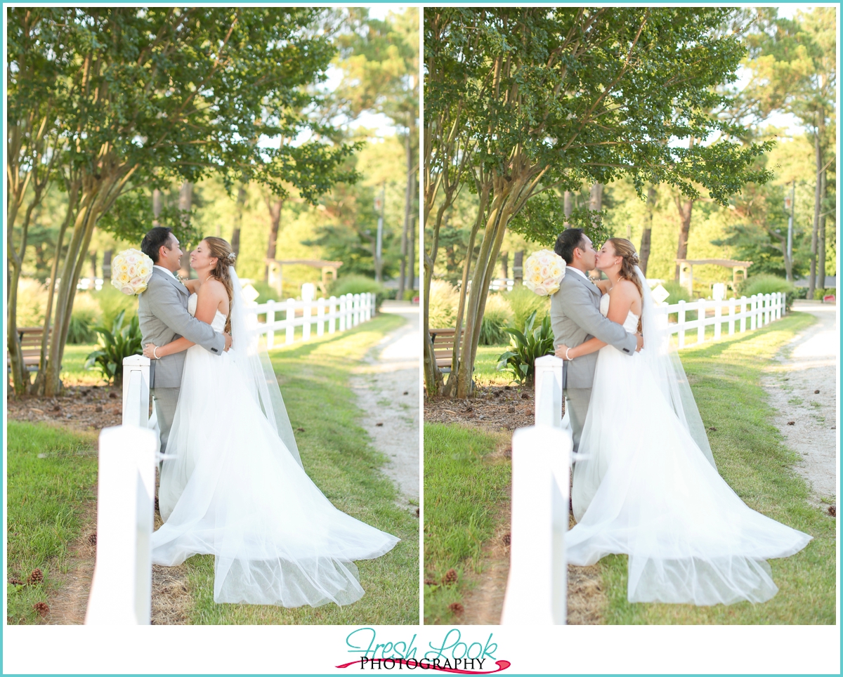 outdoor country bride and groom