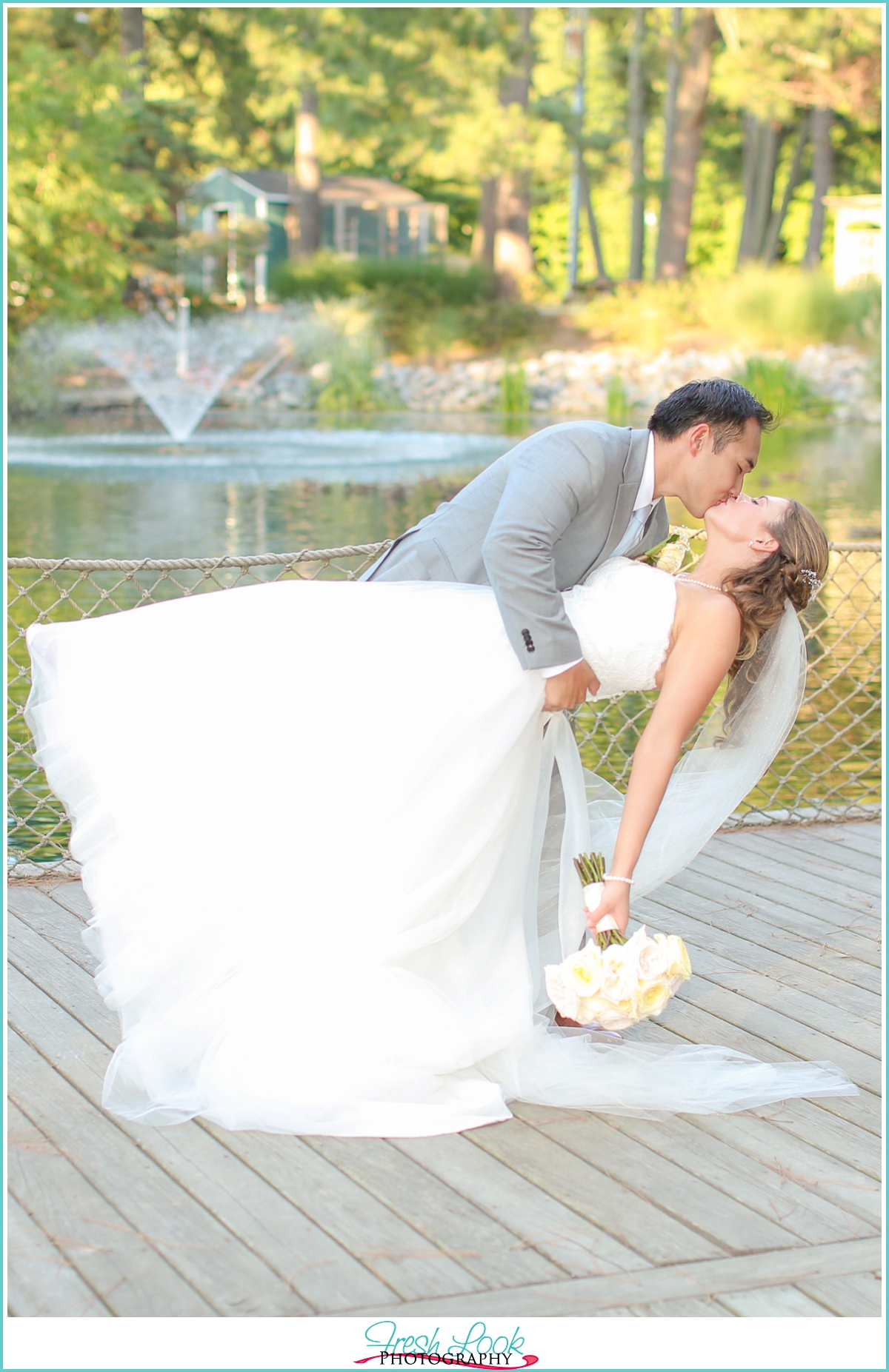 country chic bride and groom portraits