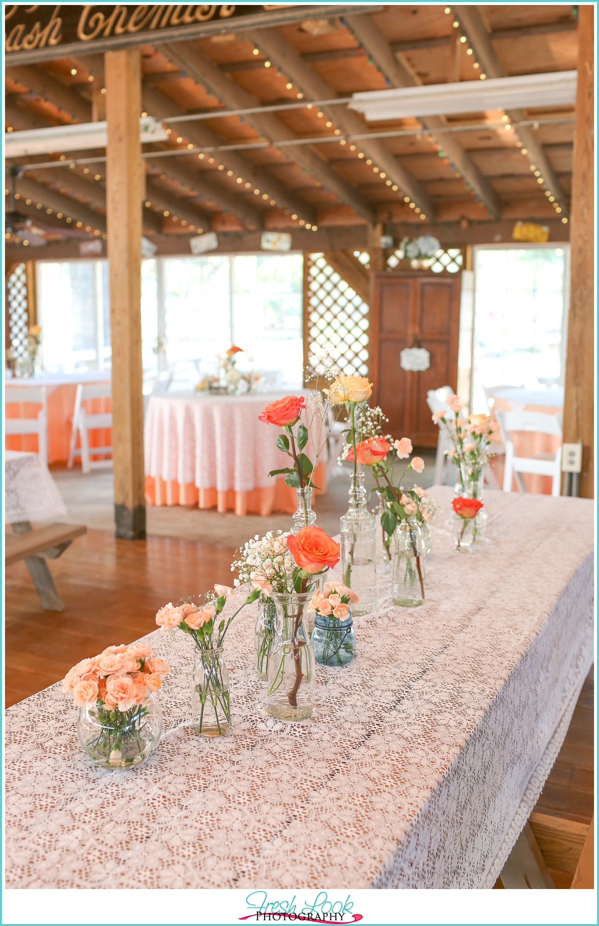 orange roses table decorations