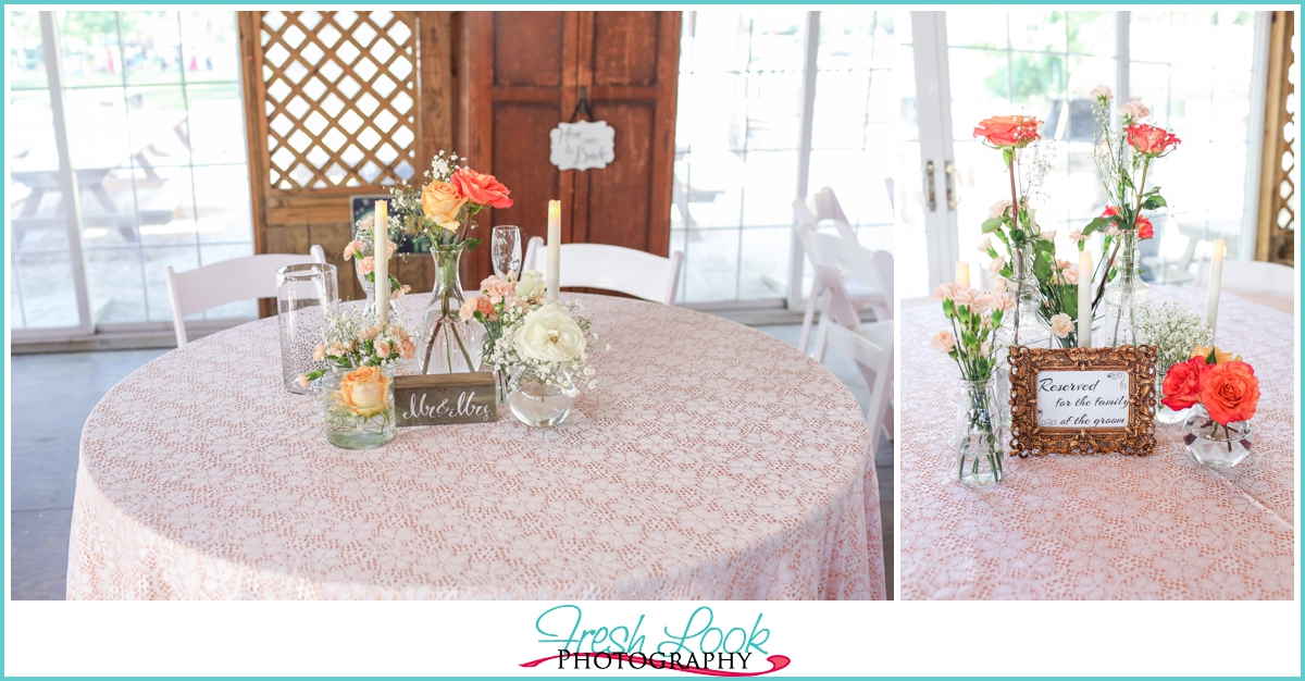 country wedding sweetheart table