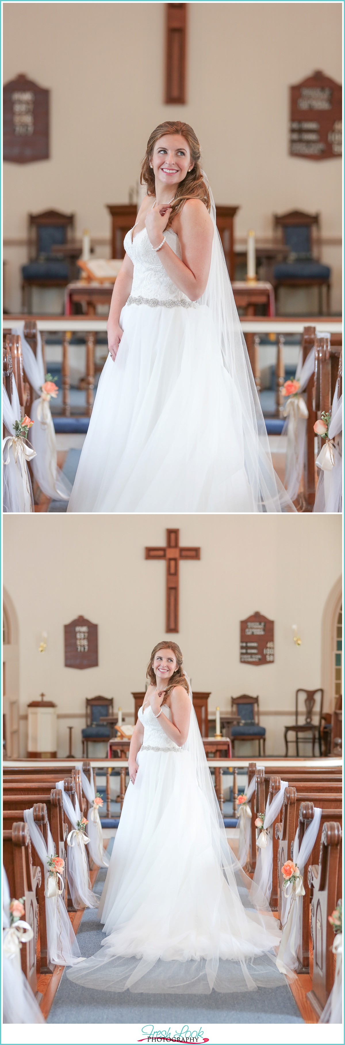 gorgeous church bridal portraits