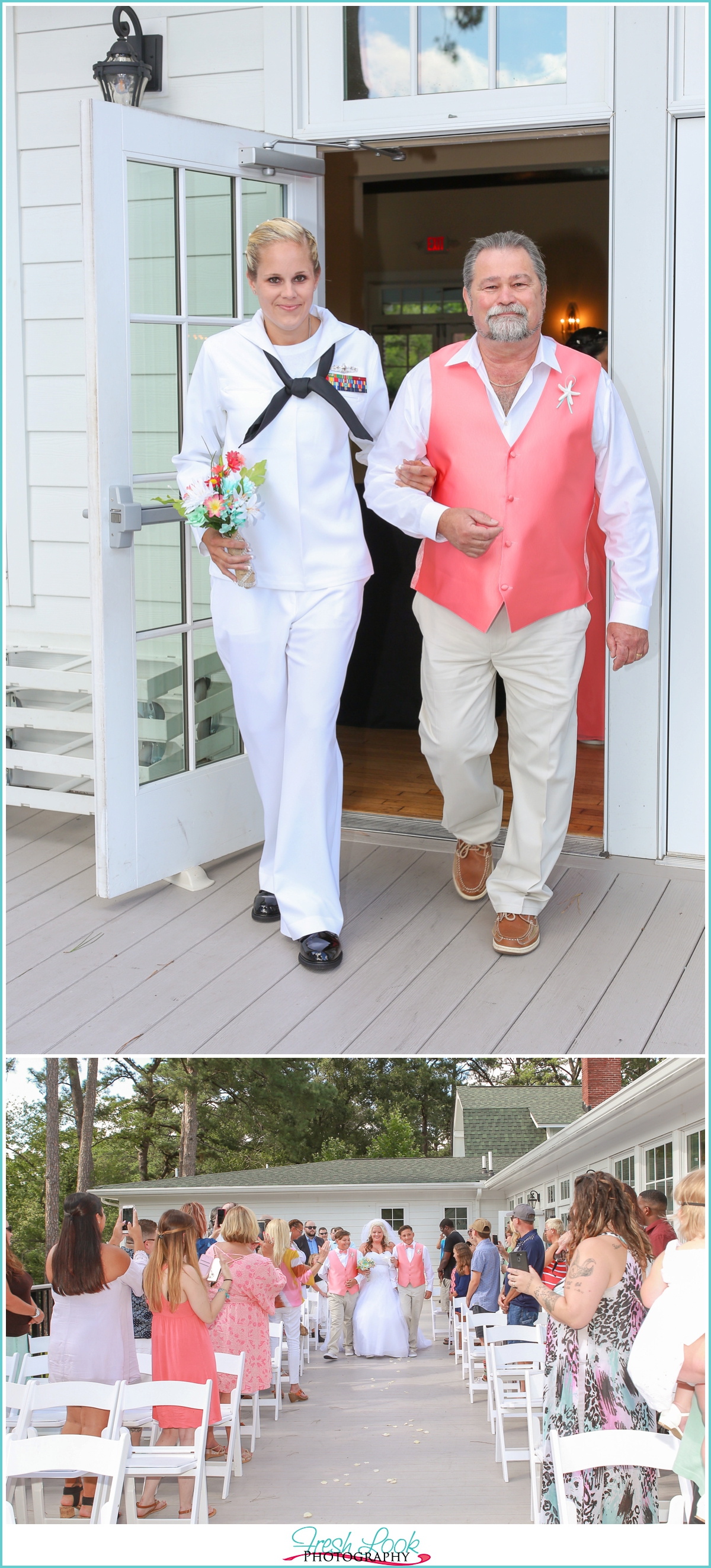 bride walking with her father