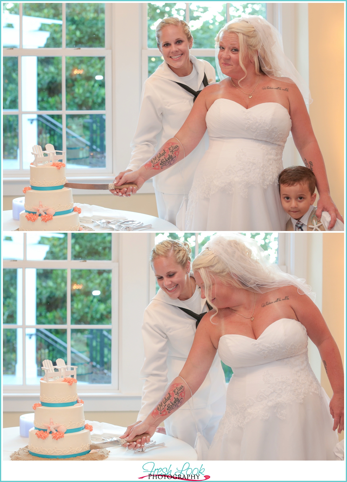 wedding cake cutting