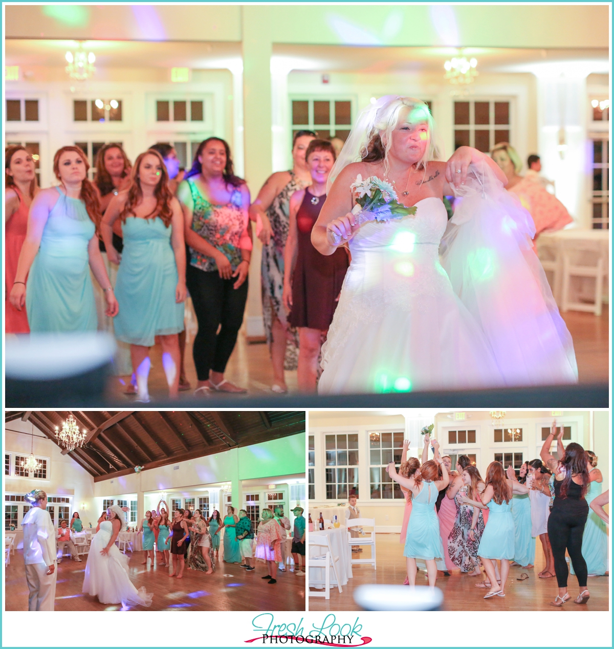 flower toss at the wedding