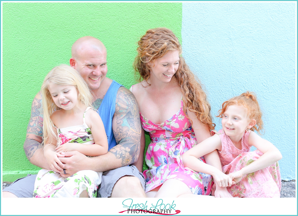 bright colorful family photos