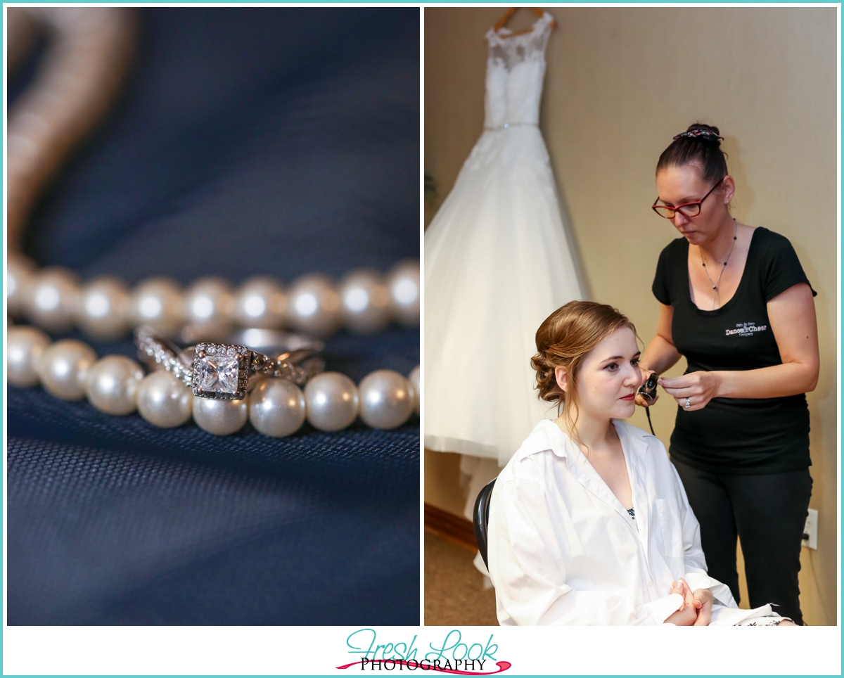 bride getting ready for the wedding