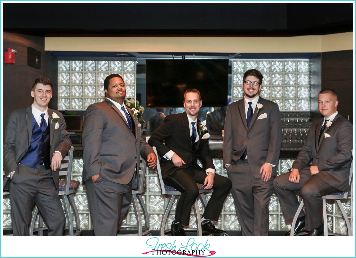 handsome groomsmen with groom