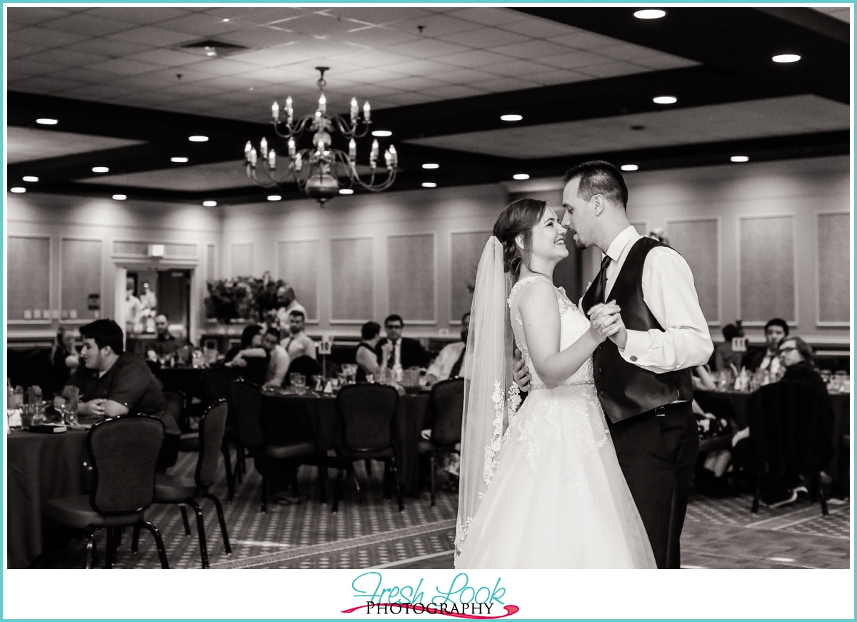 black and white first dance