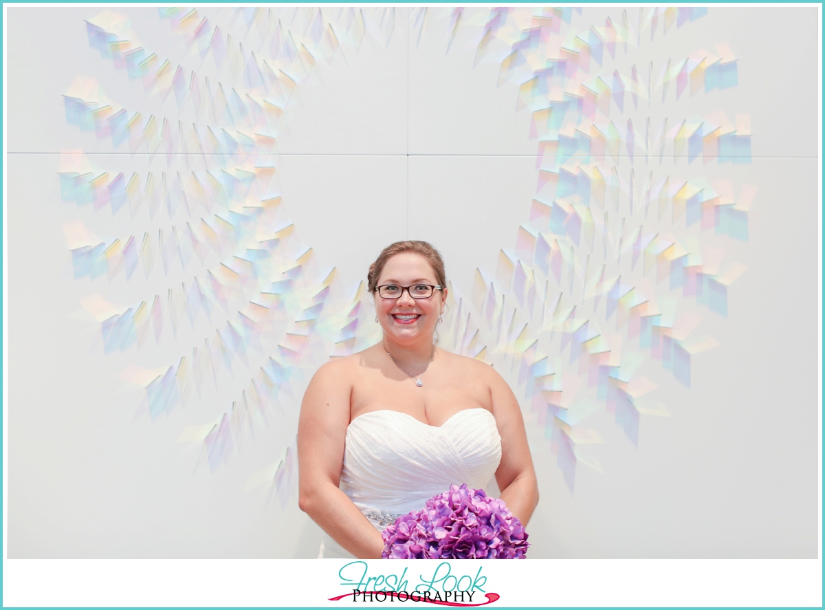 bride with artwork