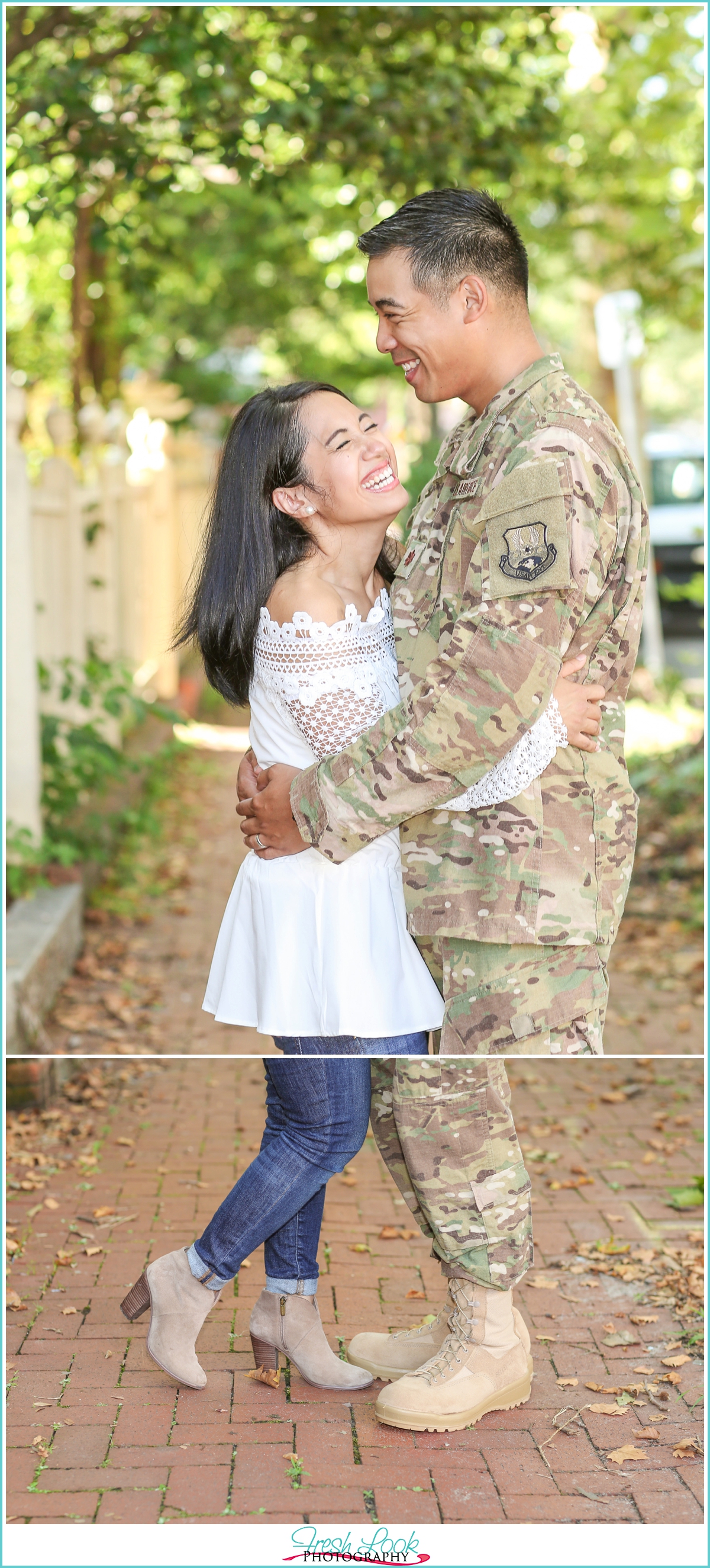 romantic military engagement session