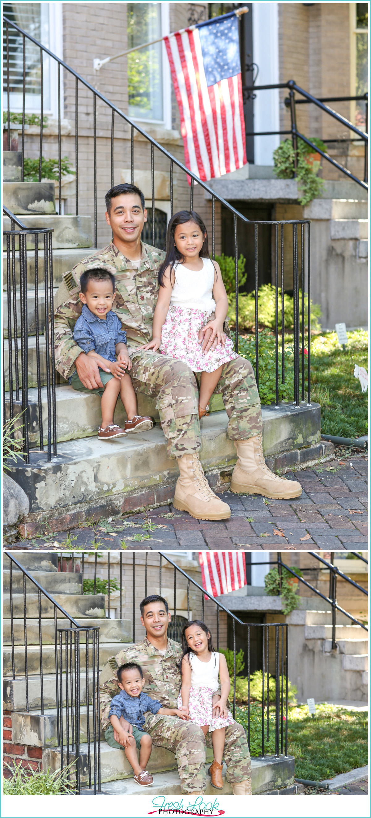 military kids with daddy