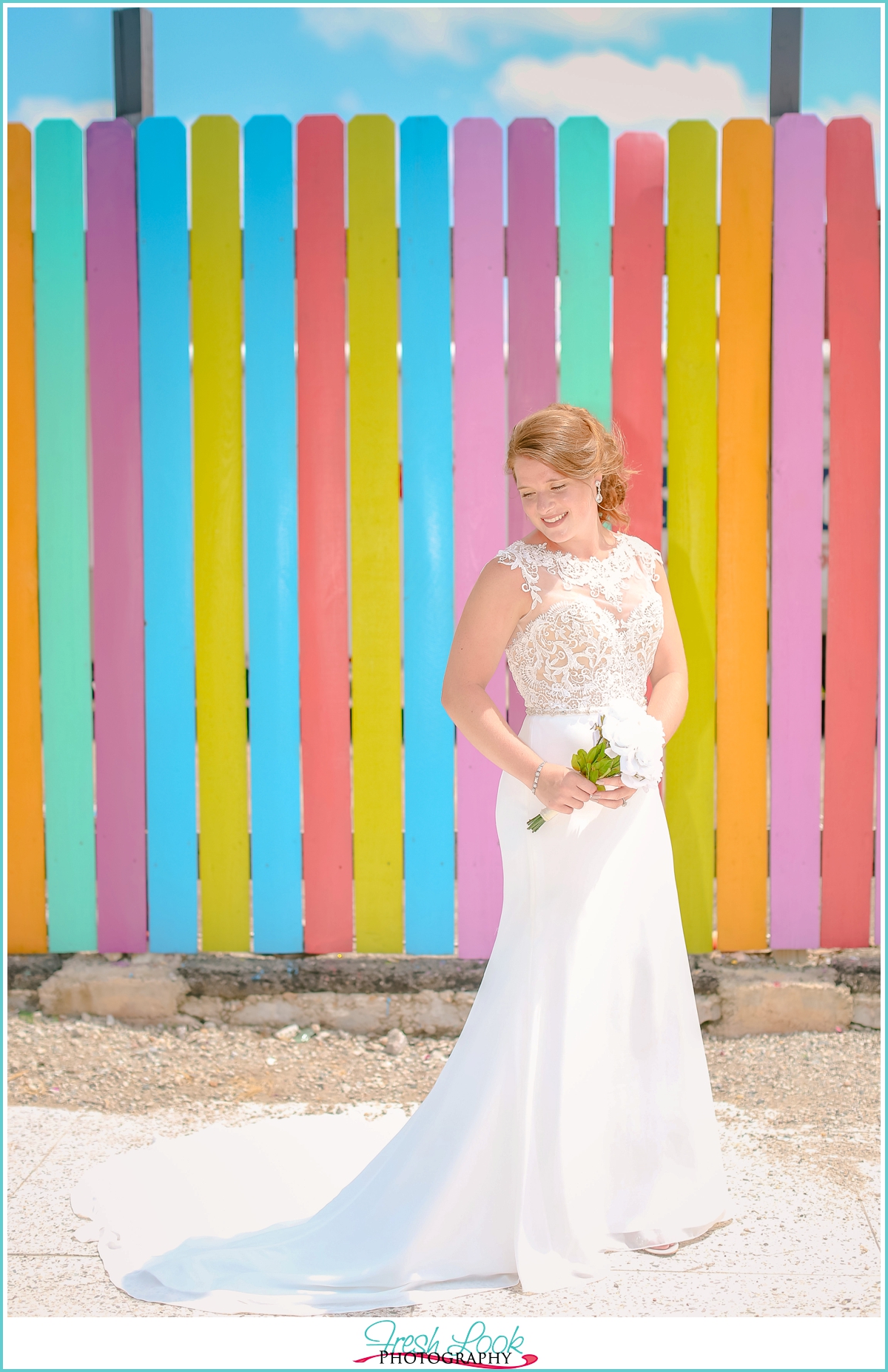 bright and colorful bridal session