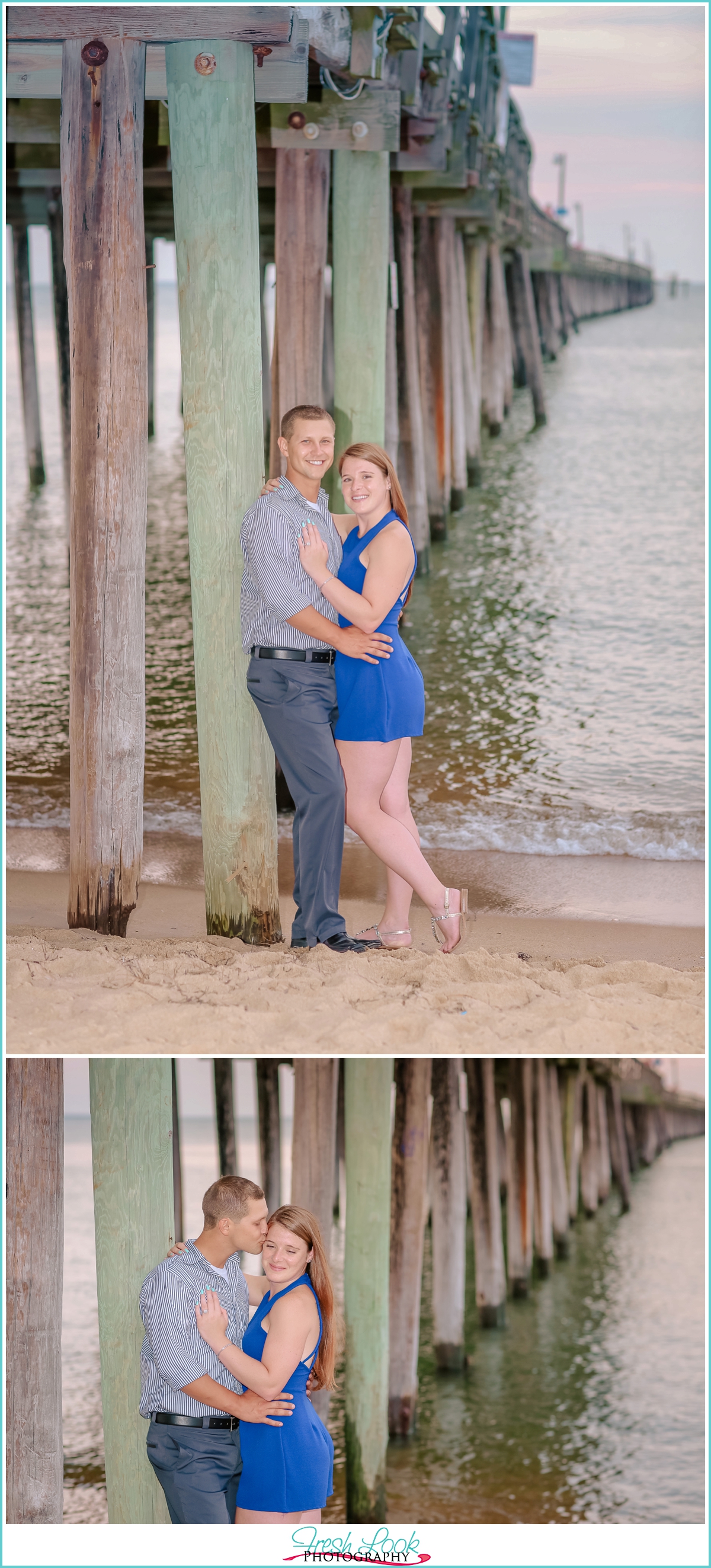 sunset pier engagement photos