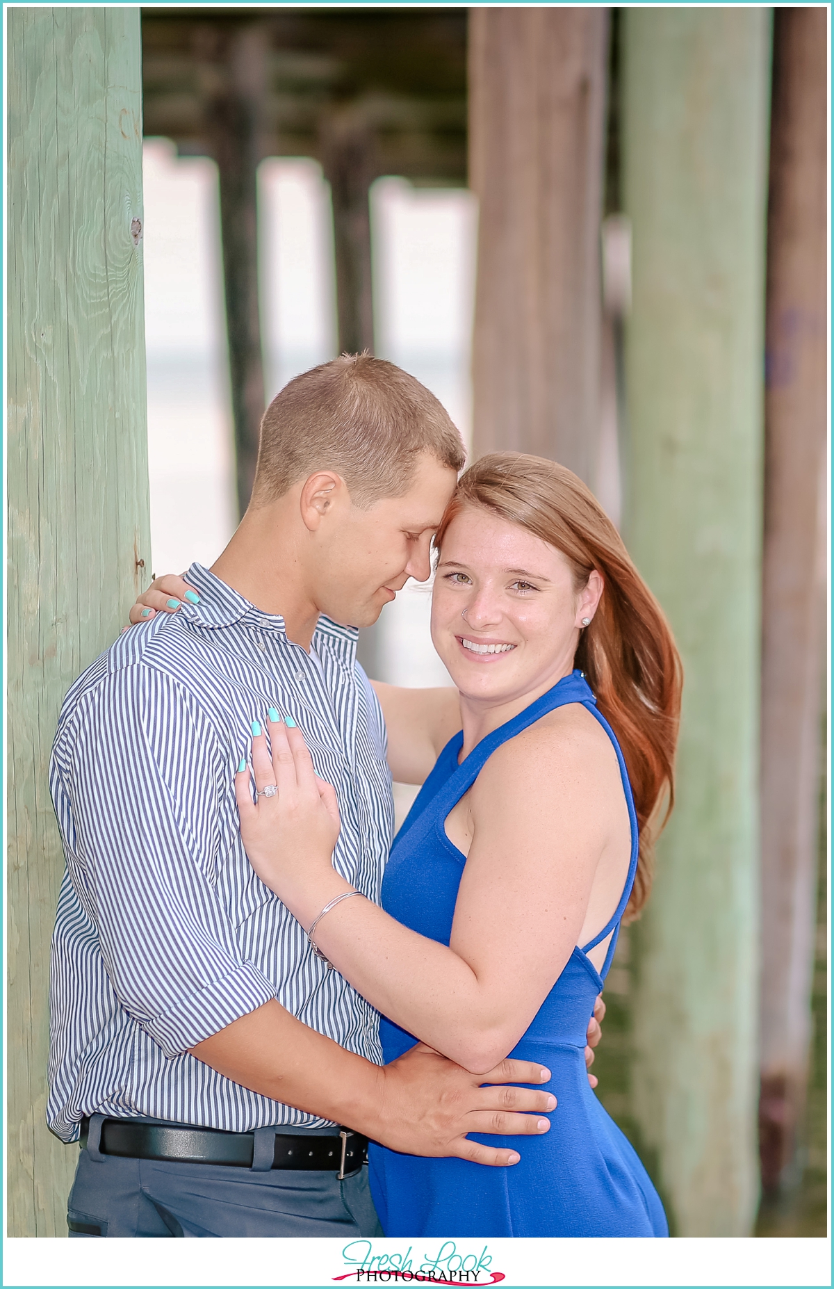 romantic pier engagement session