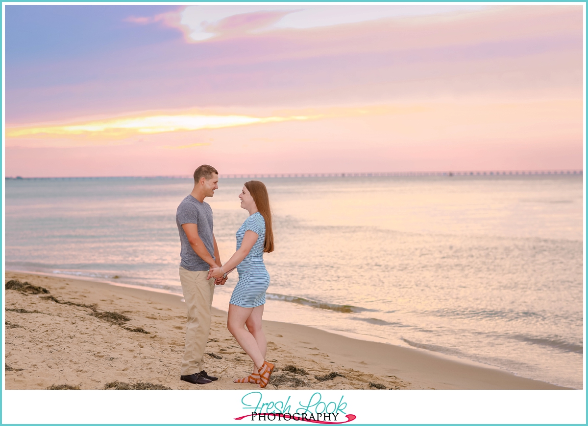 romantic sunset beach session