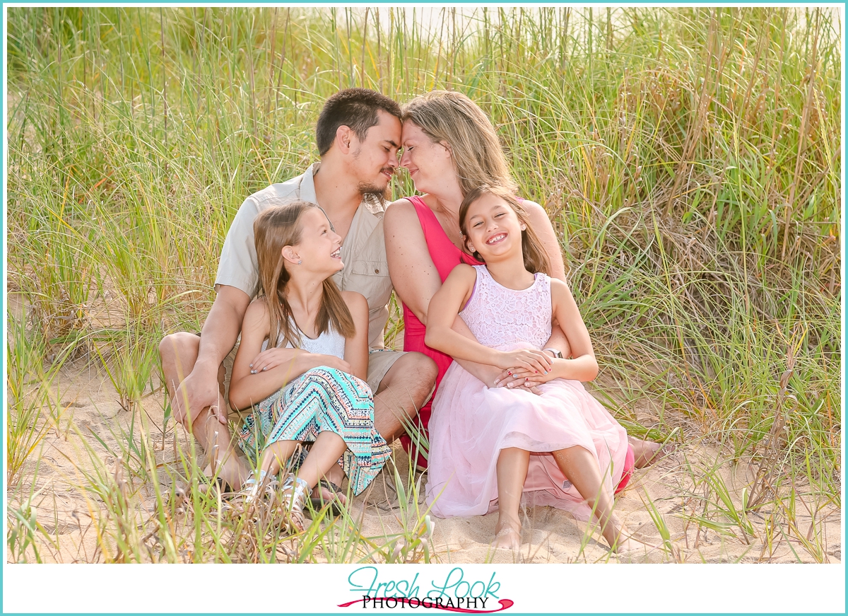 romantic beach family photo