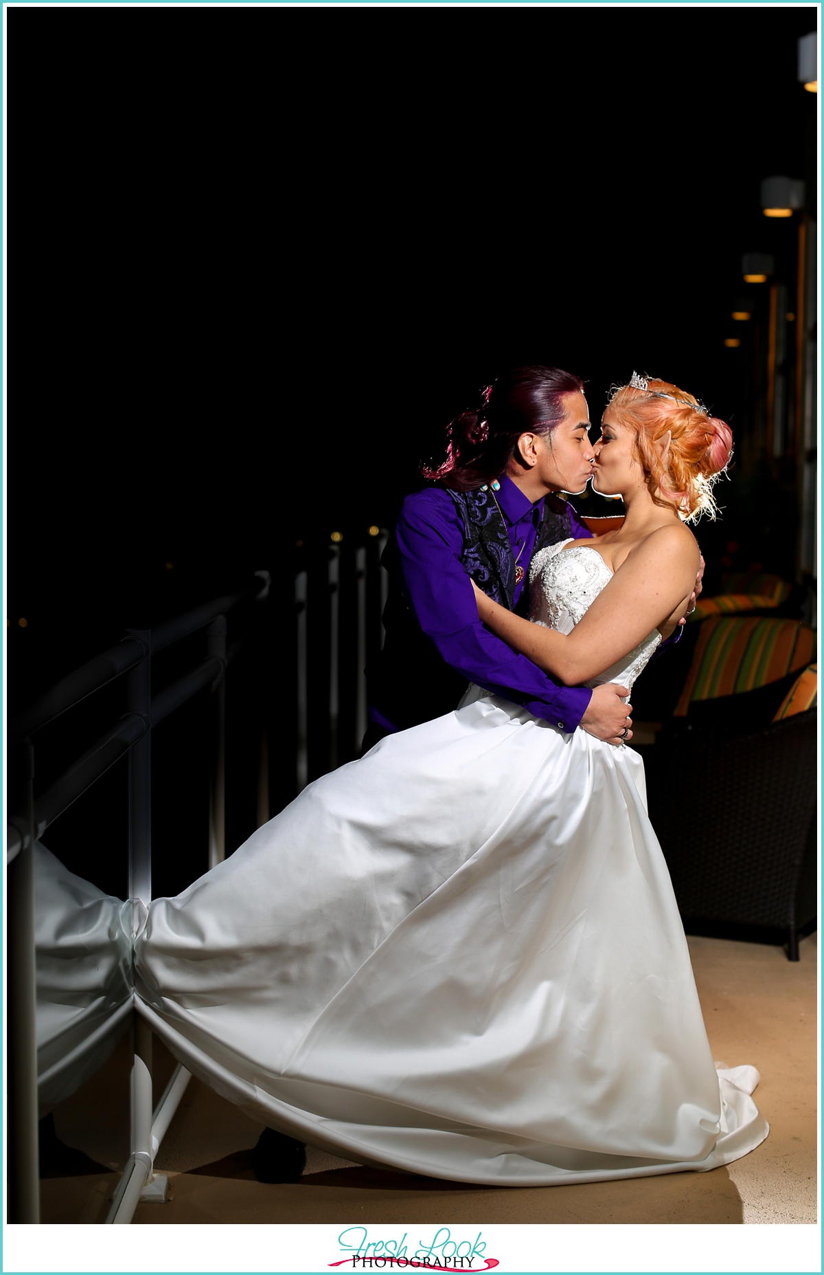 dramatic romantic bride and groom