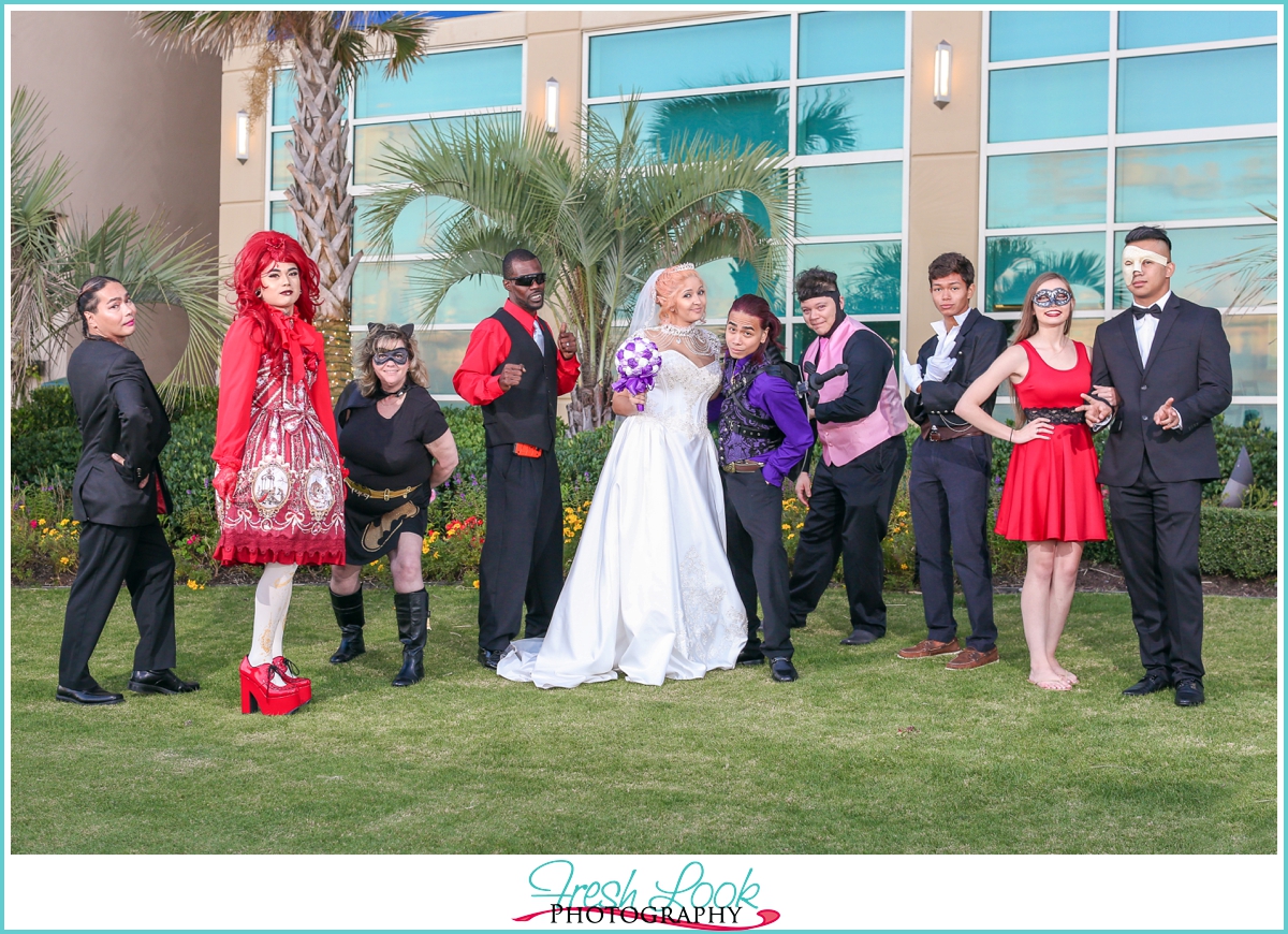 cosplay wedding bridal party