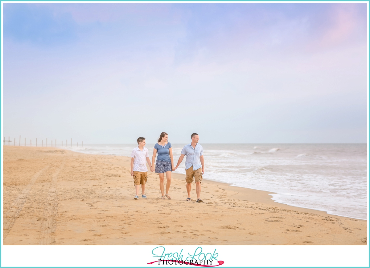 walking on the beach together