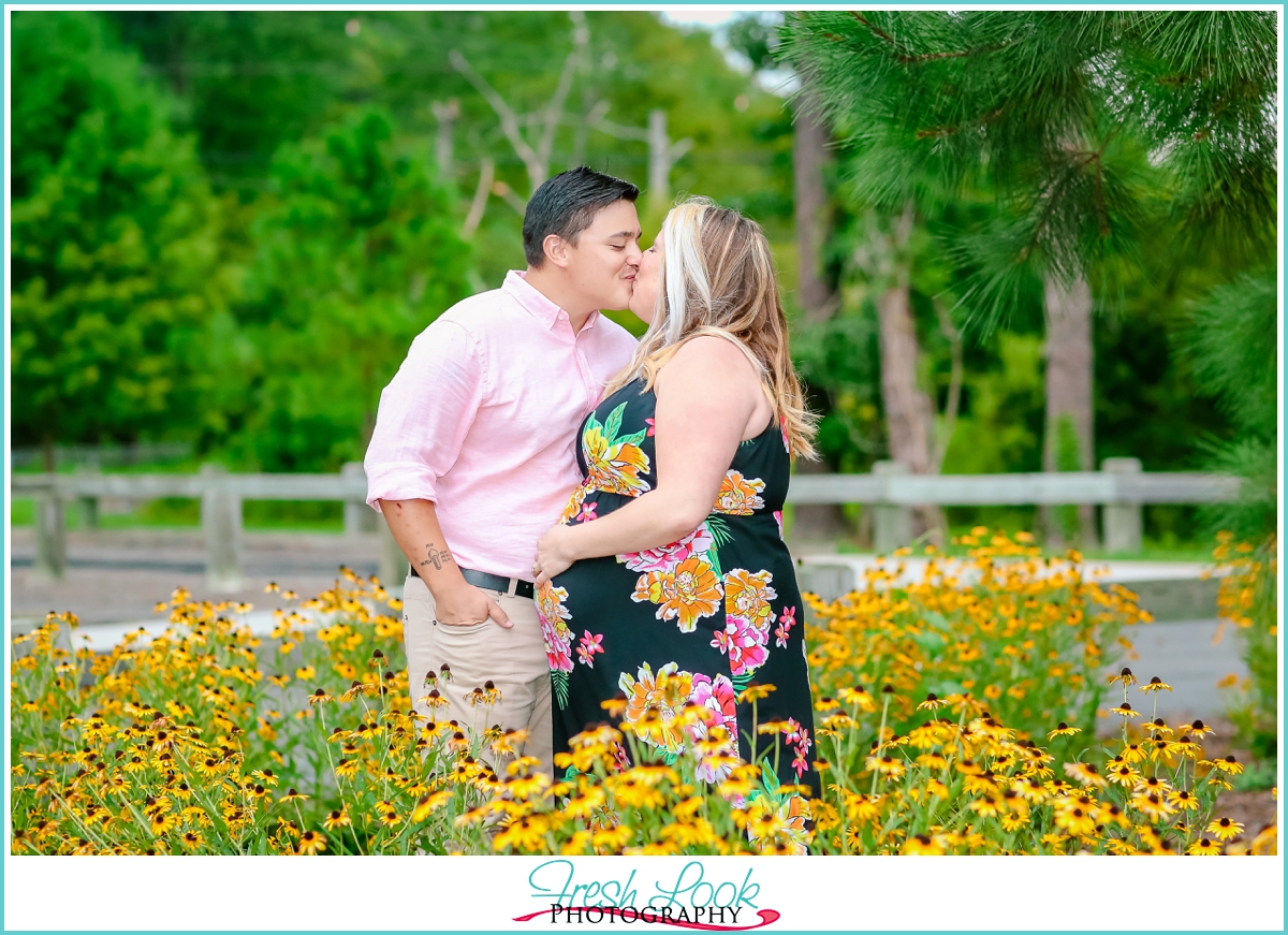 romantic wildflower engagement session